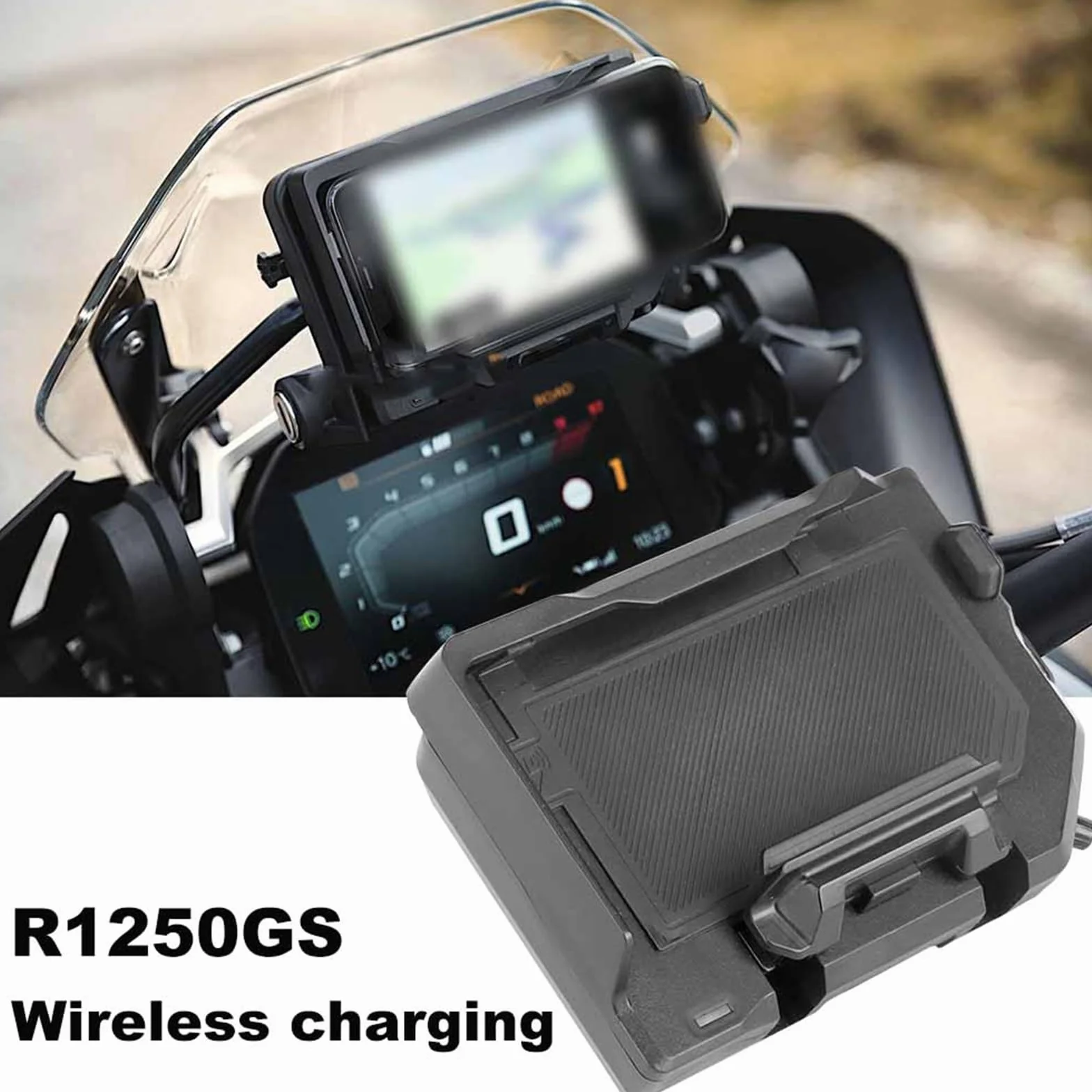 Soporte De Navegación Y Teléfono Móvil con Carga Inalámbrica para BMW R1250GS ADV. Compatible R 1250 GS R1200GS