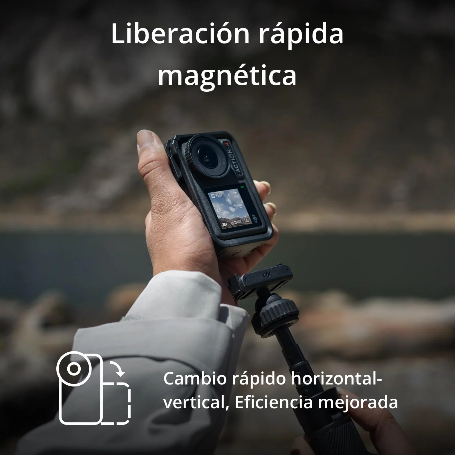 DJI Osmo Action 4 Pack Esencial Cámara de Acción Sumergible 4K/120 fps Sensor 1/1.3 Pulgadas D-Log M 10 bits Batería 1770 mAh