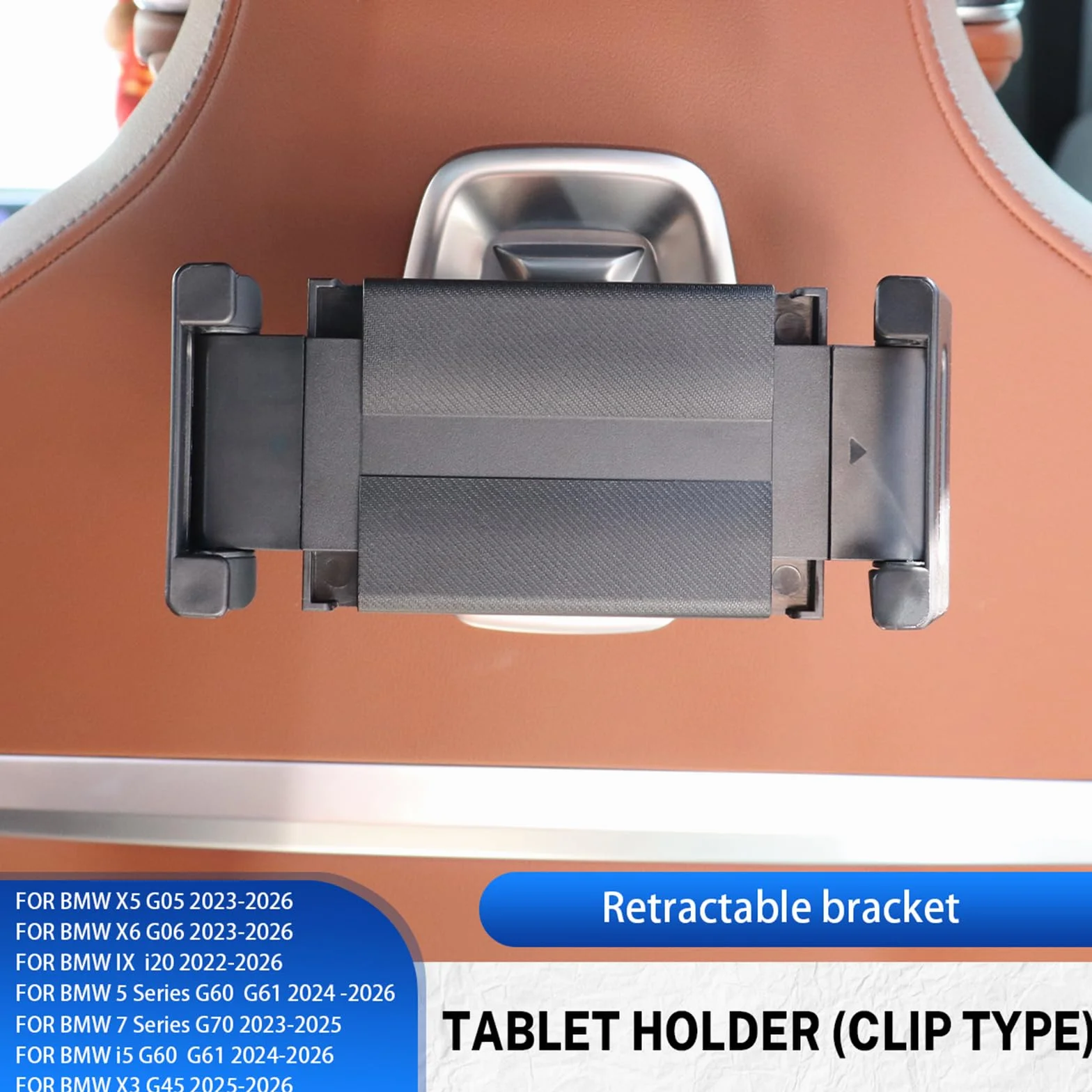 KUNGKIC Soporte para Tablet de Coche para BMW X3 X5 X6 I20 G05 G06 G45 G60 G61 G70 Soporte de Coche Extensible para reposacabezas de Coche Universal rotación 360° (Soporte para Tablet 2.0)