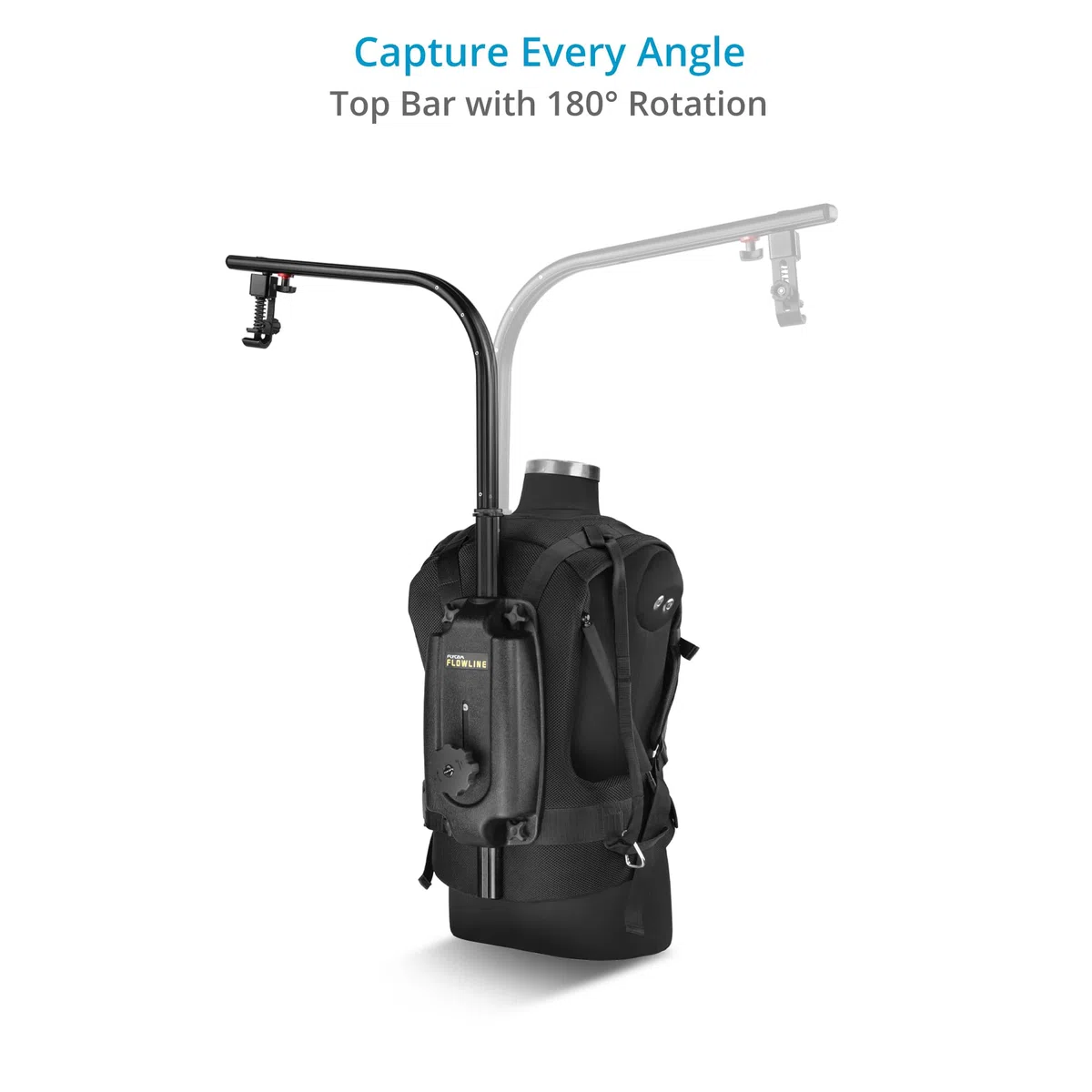 FLYCAM Flowline Chaleco Starter con Brazo 2 Ejes Placid 5-7,5 kg Kit cámara | Brazo preinstalado con dos muelles de tensión intercambiables; incluye cuerda de seguridad para uso en producción a mano