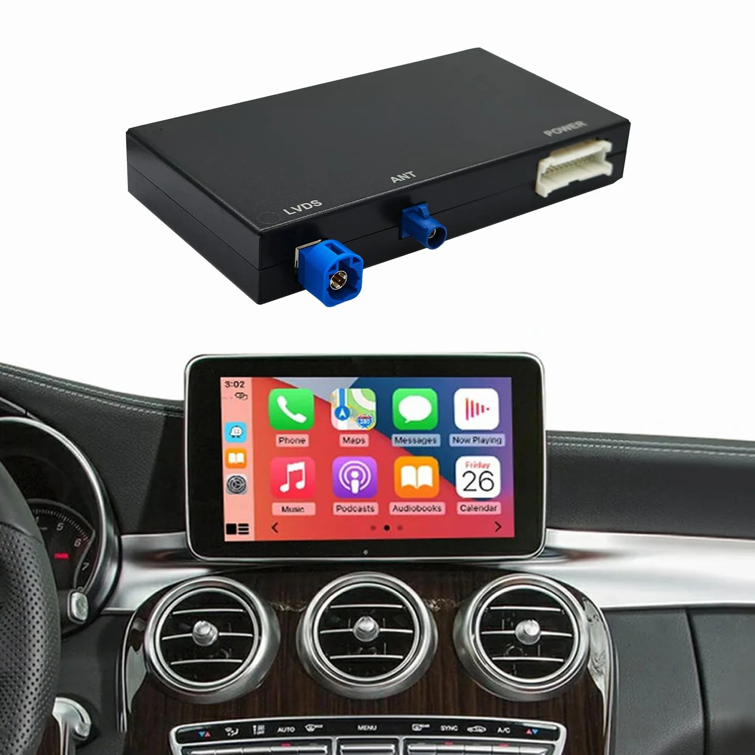 Kit de modificación de coche inalámbrico CarPlay/Android módulo decodificador para Mercedes-Benz NTG5.0 B, C, GLC, CLA, Clase GL W205 (2015-2018), compatible con cámara de visión trasera