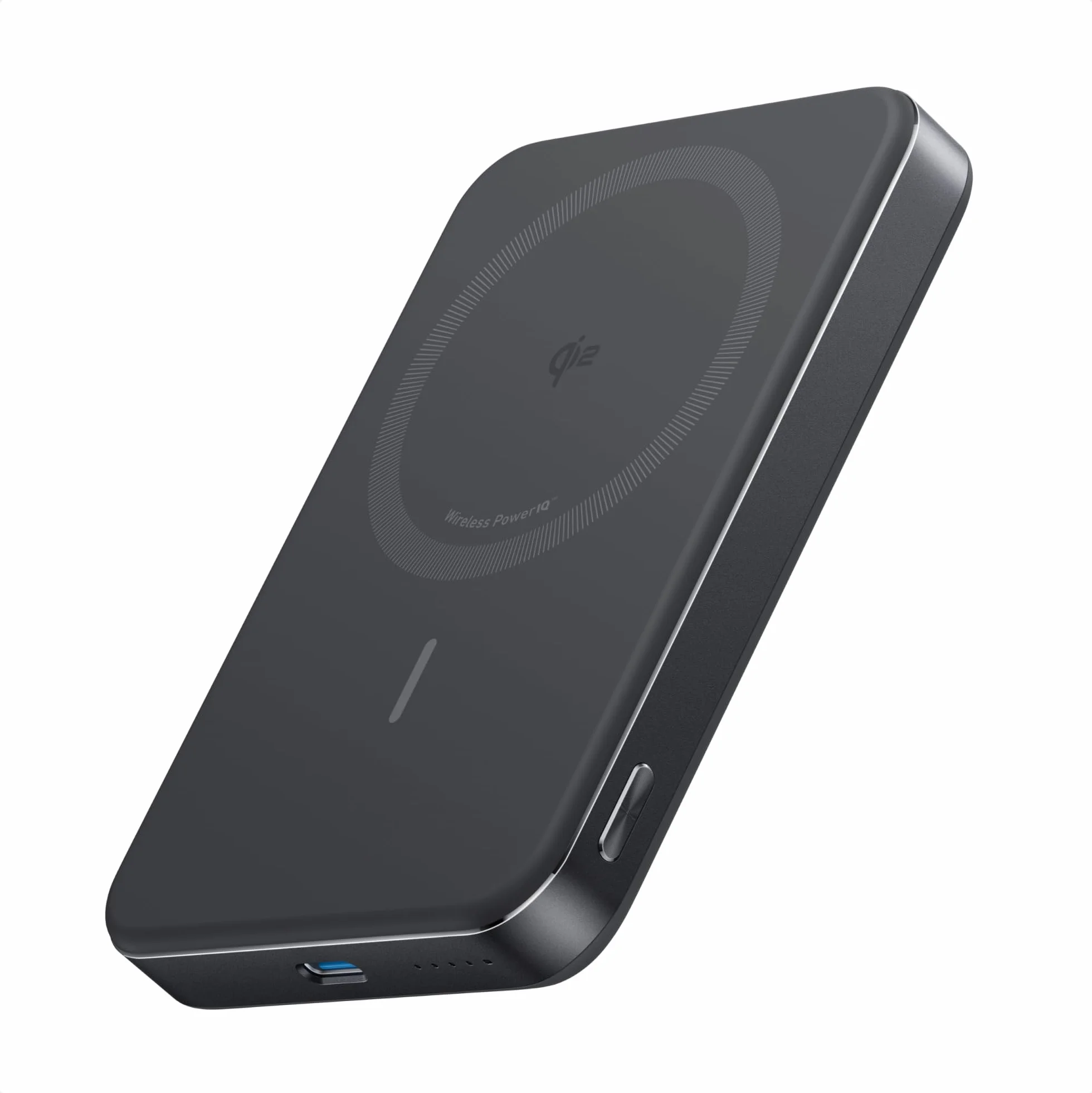 Anker MagGo Power Bank, Batería magnética ultradelgada de 10000 mAh, Certificado Qi2, Cargador Portátil 15 W, Cargador Compatible con MagSafe, diseño ergonómico, para iPhone 17/16/15/14 Series