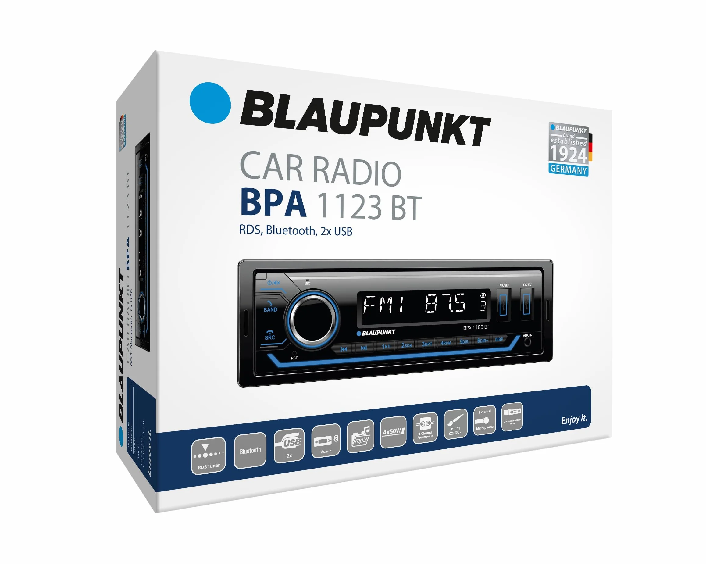 Blaupunkt BPA1123BT, Autoradio Multicolor con RDS, Bluetooth, 2X USB