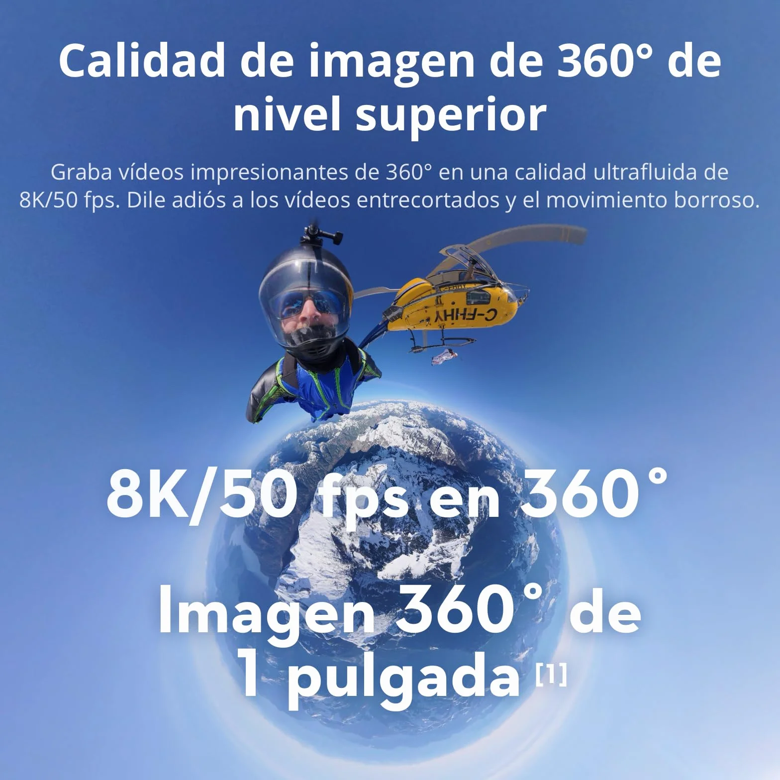 DJI Osmo 360 Cámara 360° 1 Pulgada 8K Nativo 4K/120fps 170° Boost Kit Selfie 1.2m Batería Extendida 2 Baterías