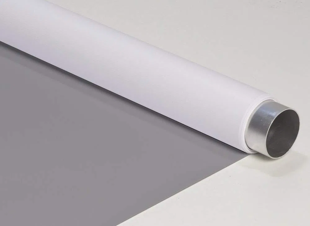 Telón de Fondo para Fotografía y Video, Fondo Fotográfico Profesional Reversible, Gris - Blanco, 160 x 405 cm
