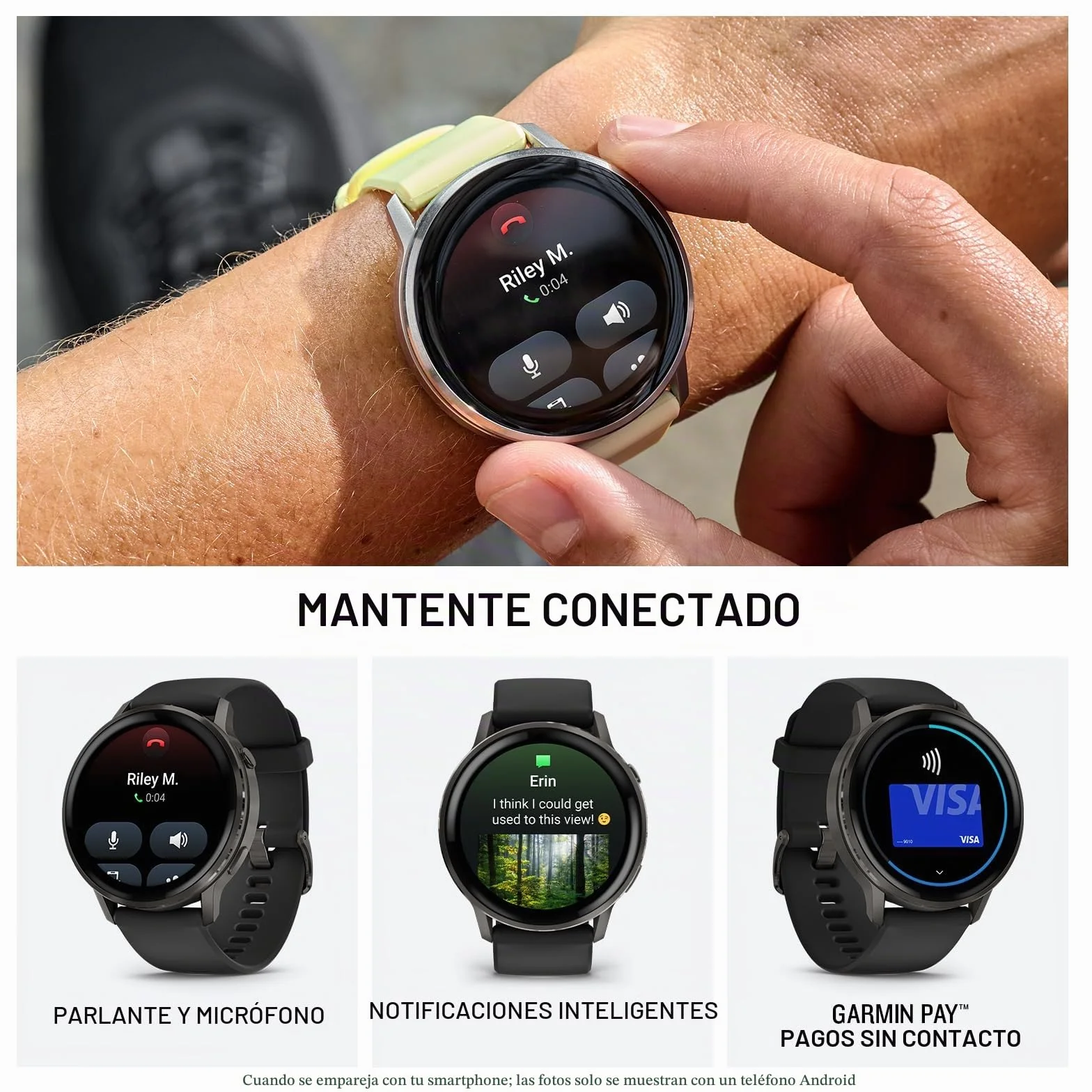 Garmin Venu 4 45 mm Smartwatch Premium con GPS Pantalla táctil AMOLED Acero Inoxidable Negro