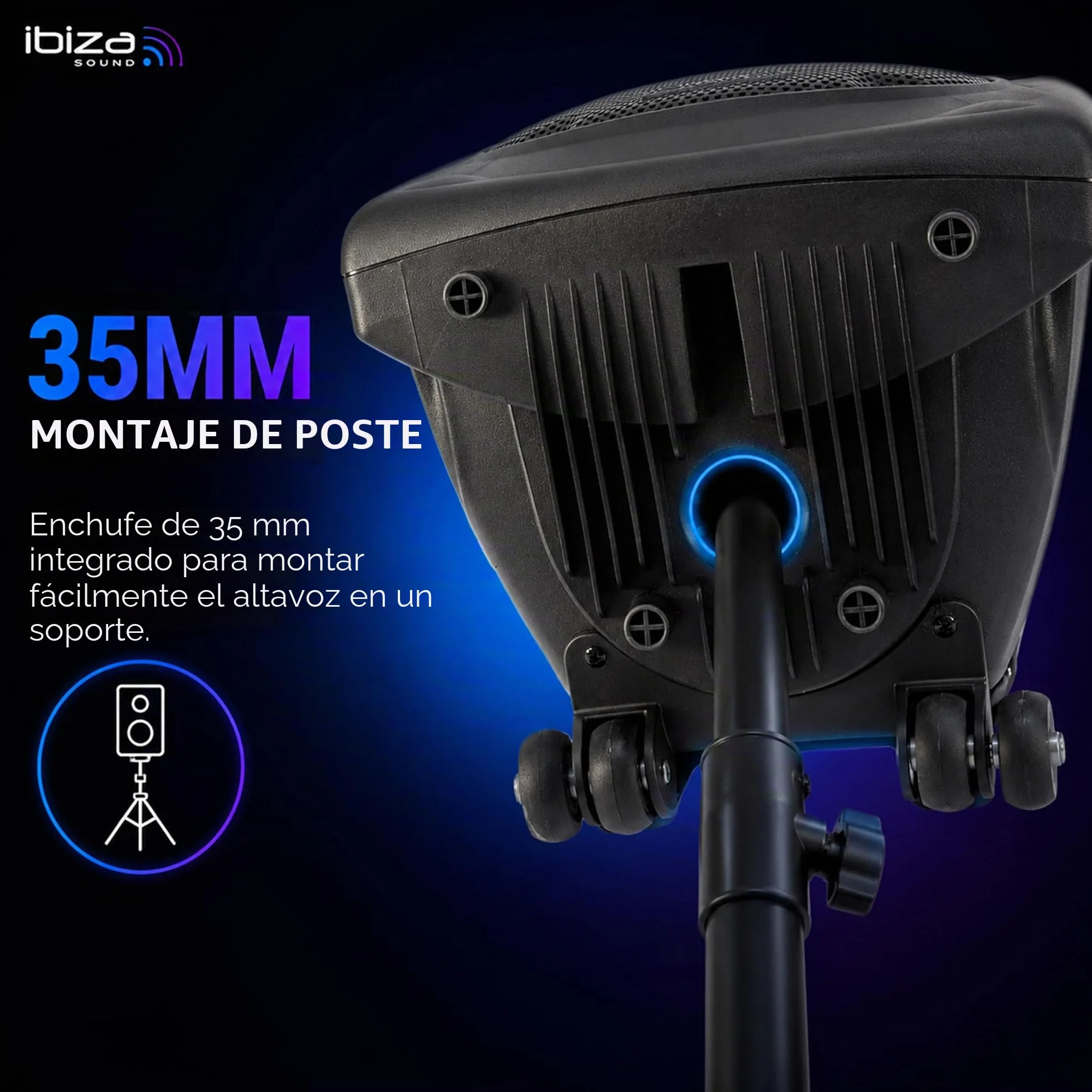 Ibiza Sound PORT8VHF-BT Sistema de sonido portátil 20 cm Bluetooth 200 W Negro