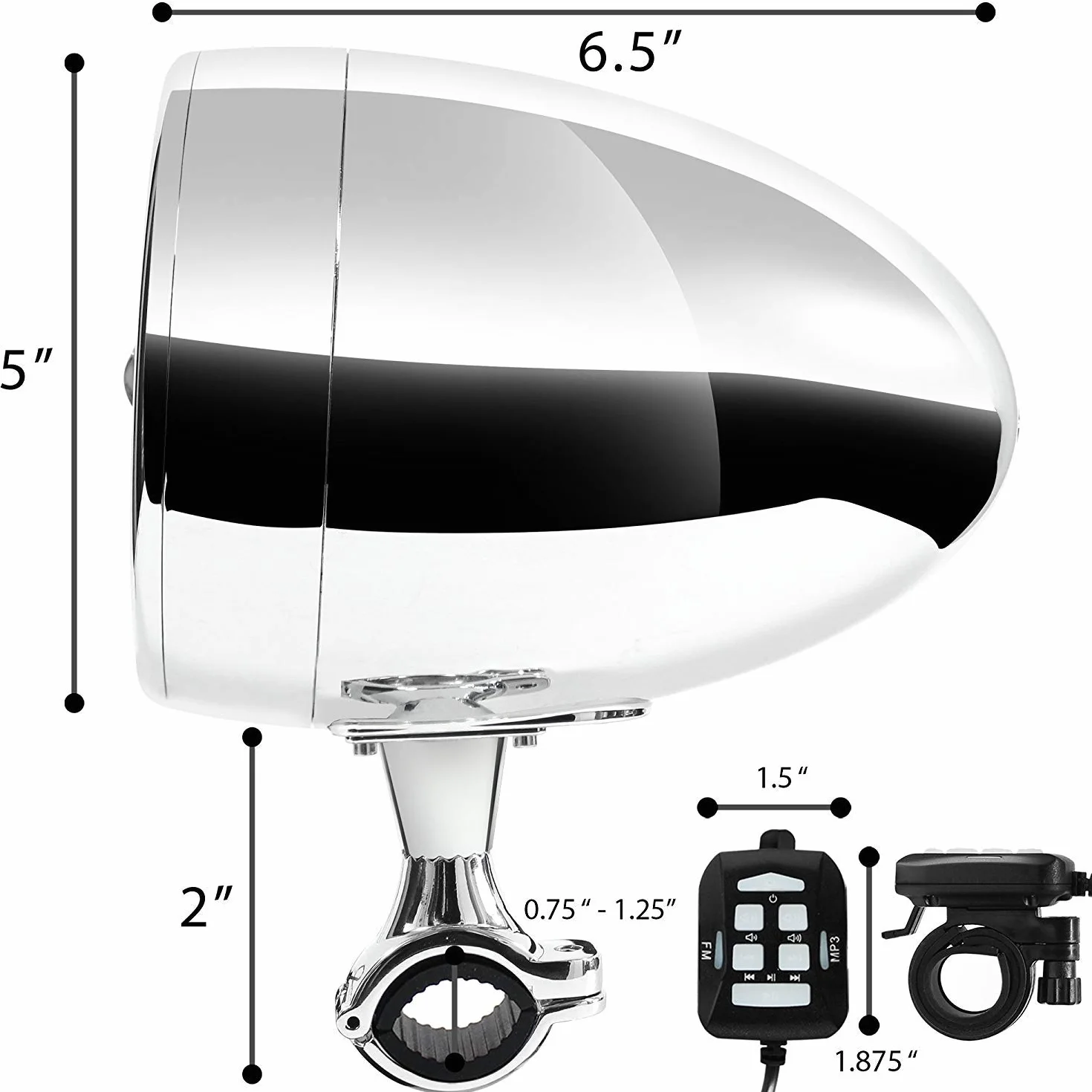 Altavoces Bluetooth Marinos a Prueba de Agua de 5 Pulgadas Sistema de Audio para Barcos con AUX USB MP3
