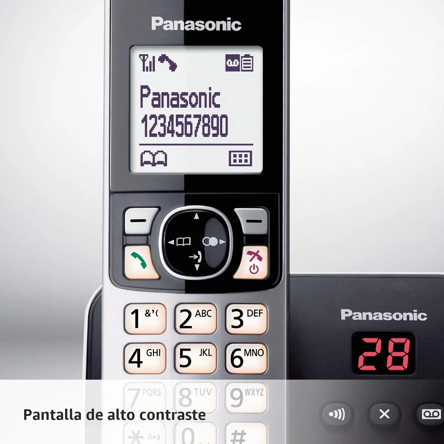 Panasonic KX-TG6824GB Teléfono 120 entradas LCD Monocromo