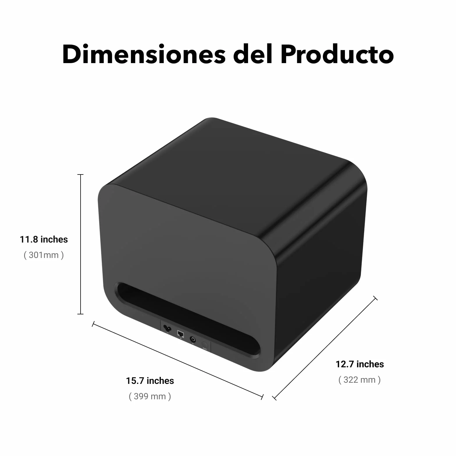WiiM Sub Pro 8" 250 W Subwoofer Inteligente Inalámbrico con Calibración AI RoomFit™ Wi-Fi 6 Bluetooth 5.3 25 Hz Graves Profundos