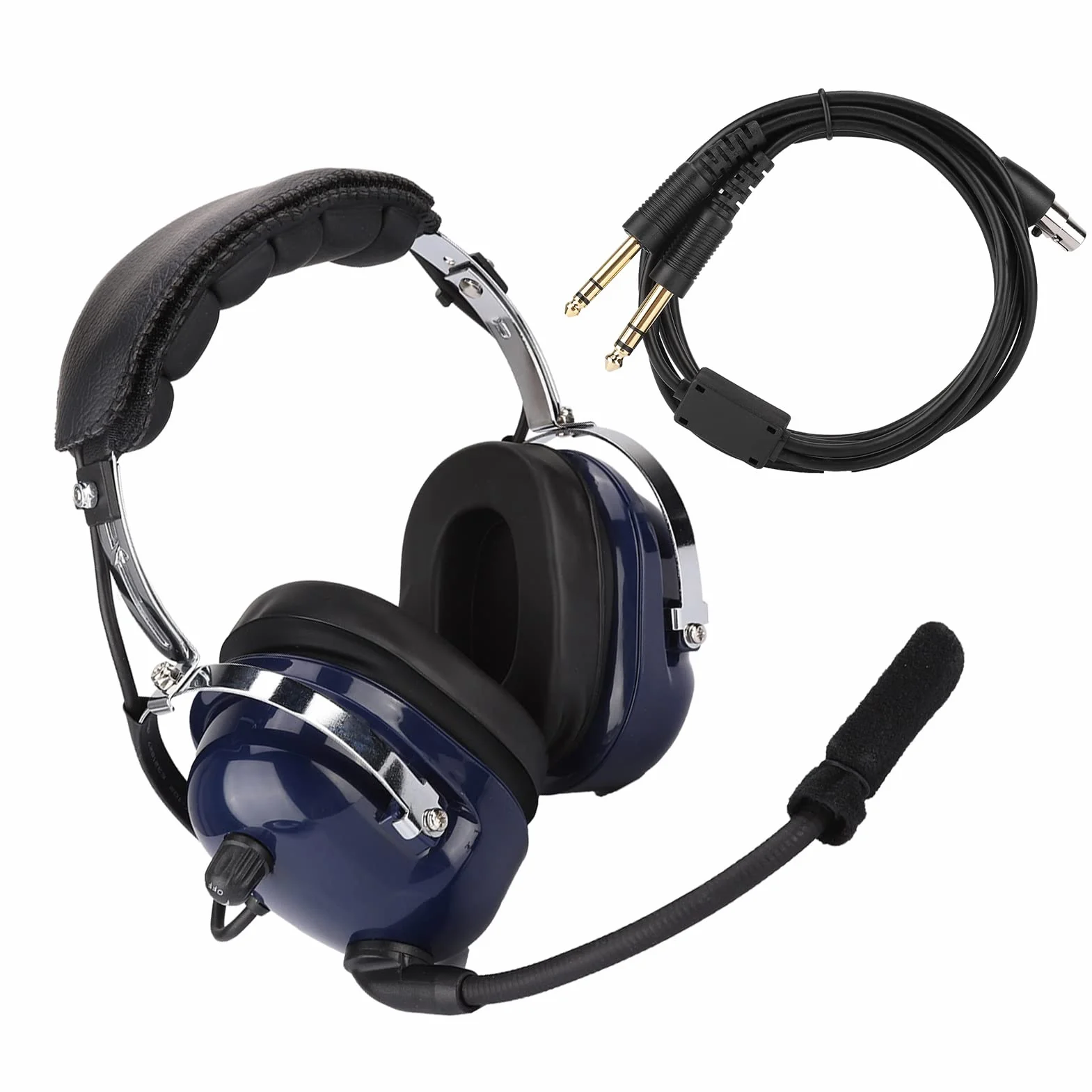 Auriculares de aviación general, auriculares piloto de doble enchufe, auriculares de reducción de ruido de 3,5 mm para pilotos