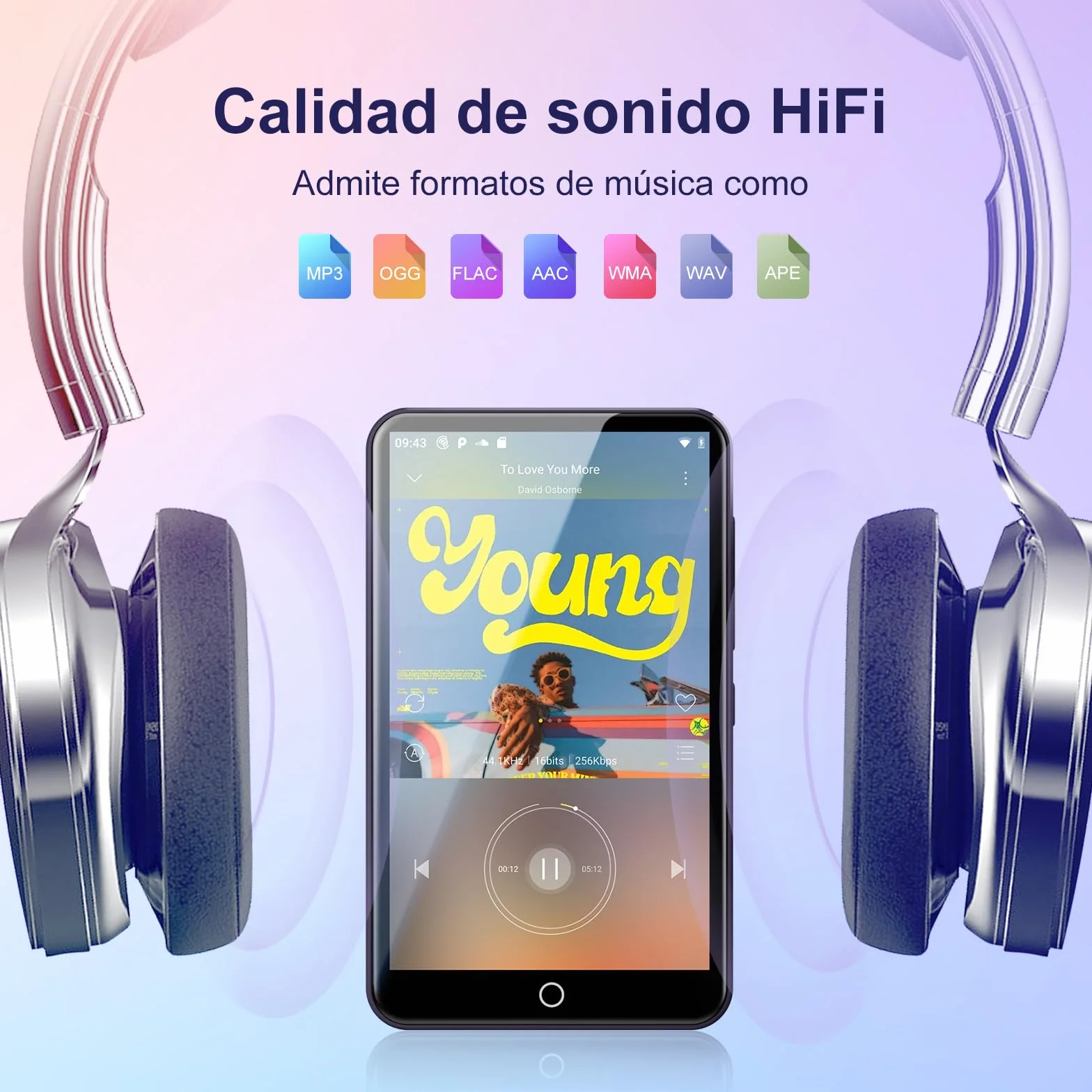 Reproductor MP3 80GB WiFi Bluetooth Pantalla Táctil IPS 4 Pulgadas Android Spotify Audible Amazon Music Deezer
