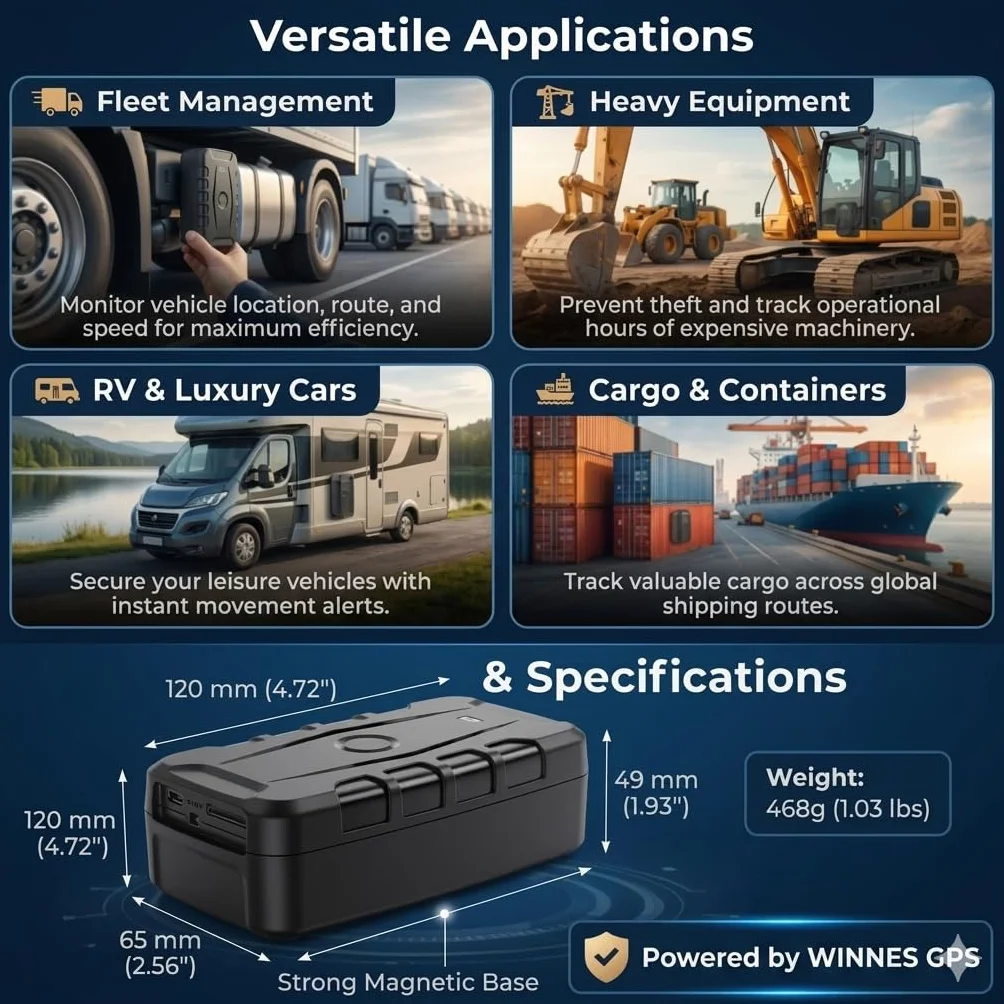 Localizador GPS para Coche 4G 20000mAh Magnético IP67 Tracker Seguimiento en Vivo