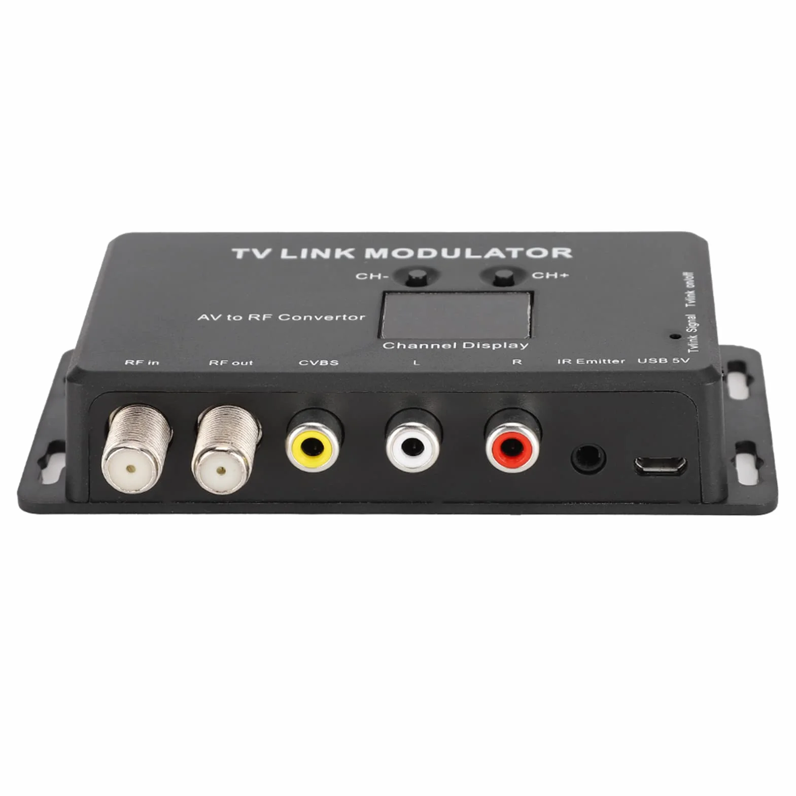 Asixxsix Modulador, modulador RF, conversor AV a RF Convierte señales de definición estándar a coaxial con decodificador y Fuentes AV para Sistema CATV