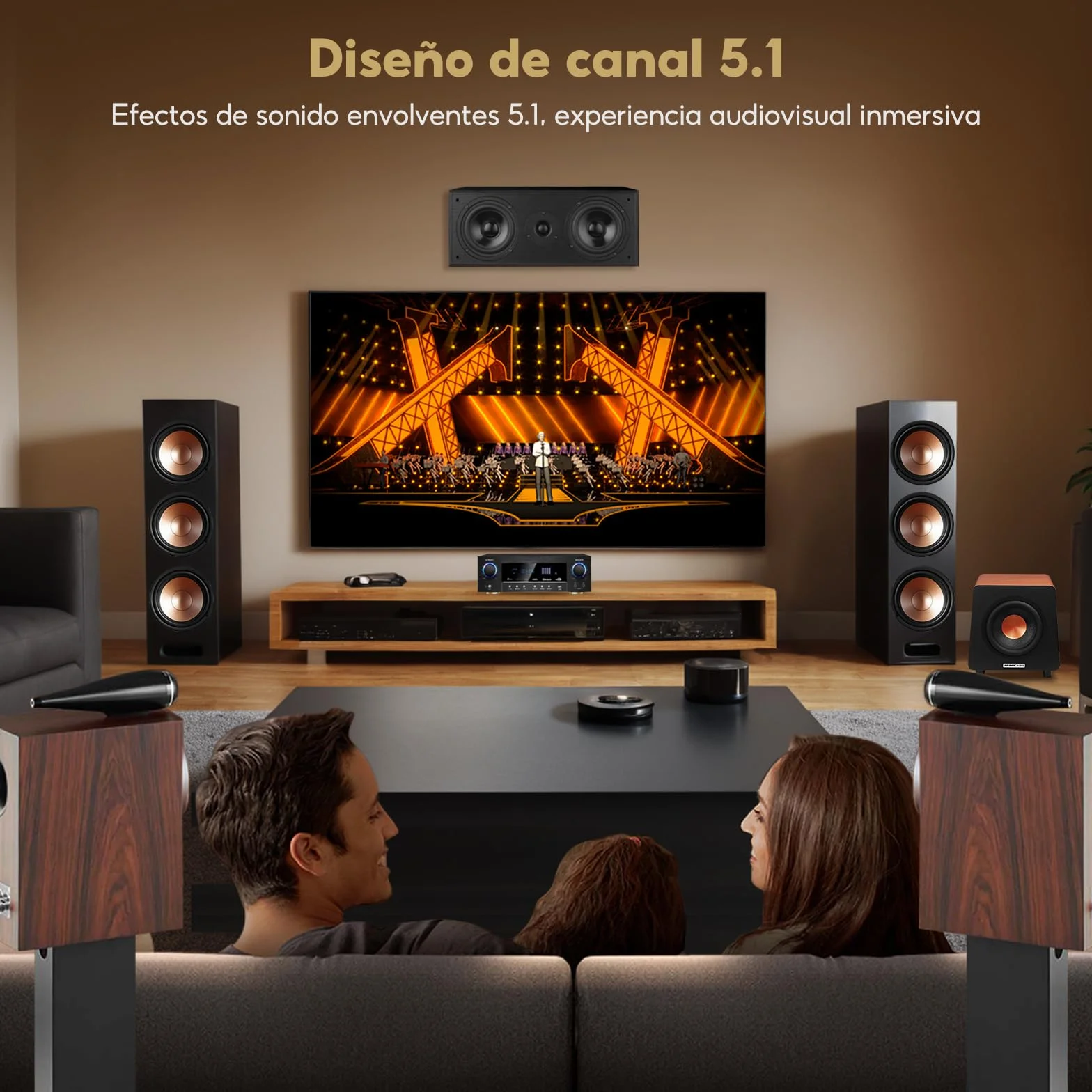 AIYIMA 800X Subwoofer Activo 8 Pulgadas 150W Pico 100W RMS Amplificador Integrado MDF 30Hz-300Hz RCA AUX LFE