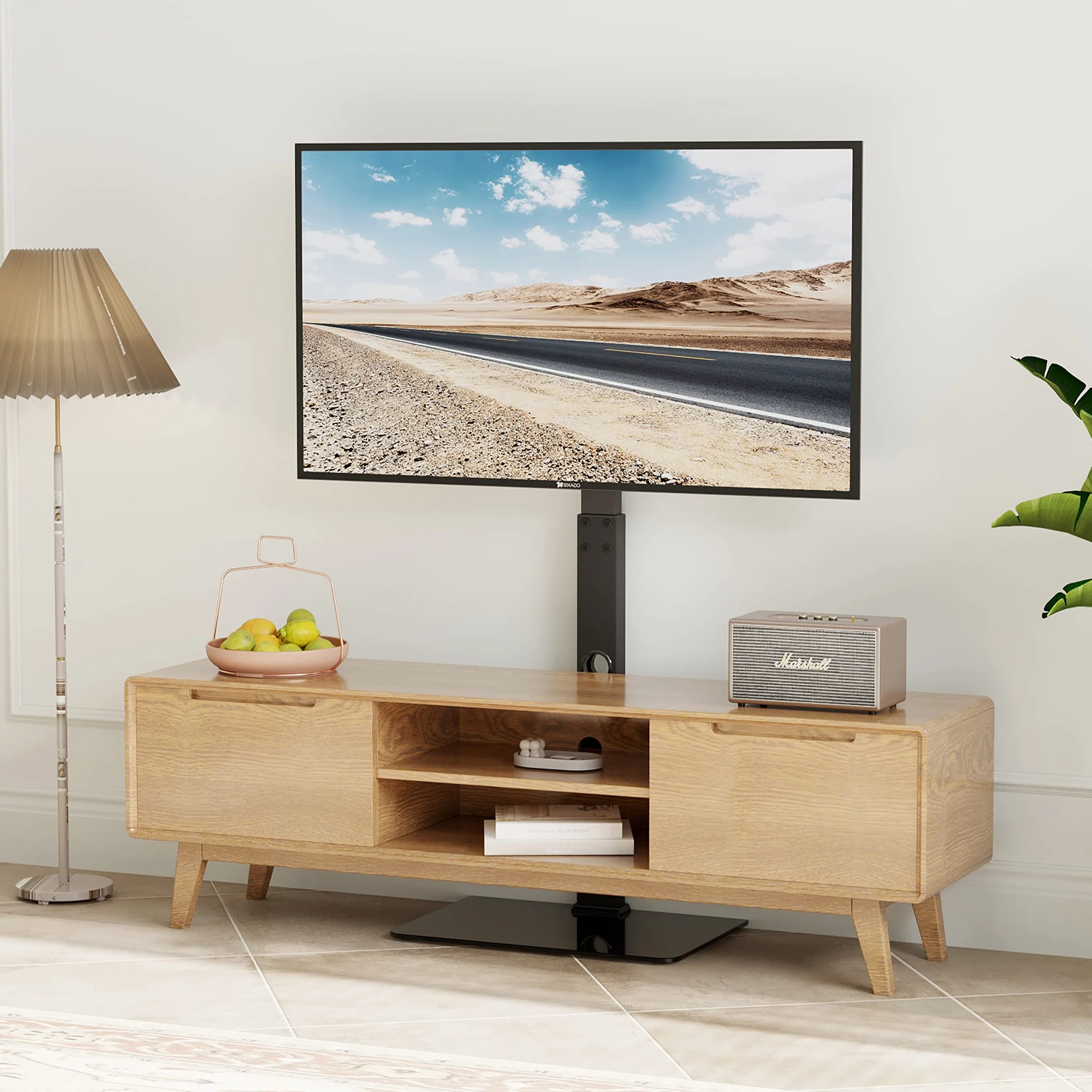 BONTEC Soporte TV Pie para Pantallas de 30-70 Pulgadas para TVs Planas y Curvas, Soporte Television Pie con 6 Niveles de Altura, hasta 40 kg, VESA Máx 600x400 mm, para Salón, Dormitorio y Oficina