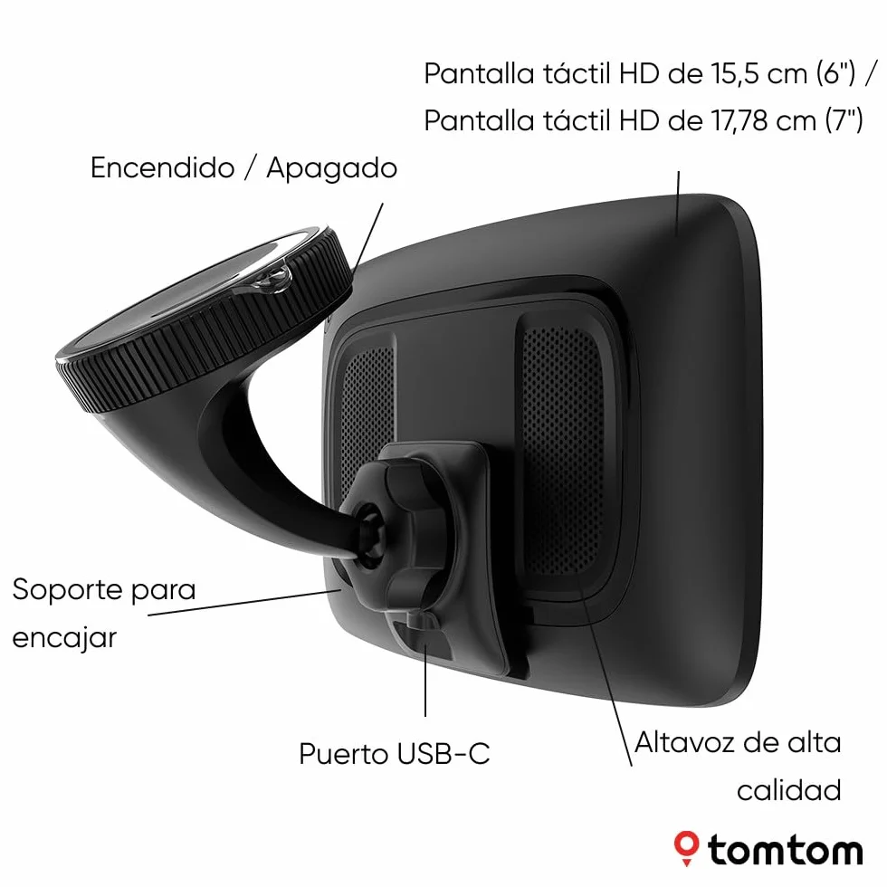 TomTom Go Superior GPS para Coche 7 Pulgadas con TomTom Traffic, Mapas del Mundo, Alertas de Radares y WiFi
