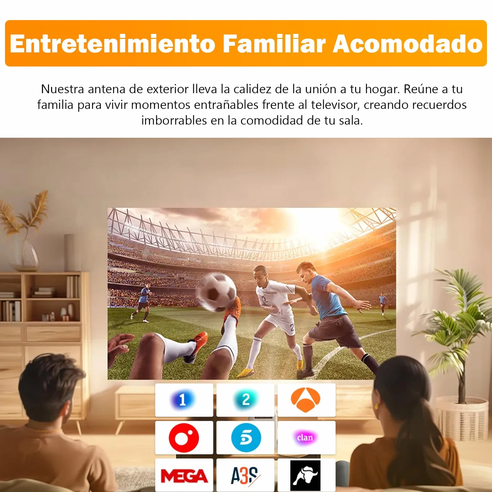 Antena TV Exterior 2026 Mejorada, Antena TDT Digital DVB-T2 HD 4K de Largo Alcance, Recepción 720°, Compatible con Smart TV, Instalación en Tejado, Terraza, Pared y Caravana, Cable 10 m(Blanco)