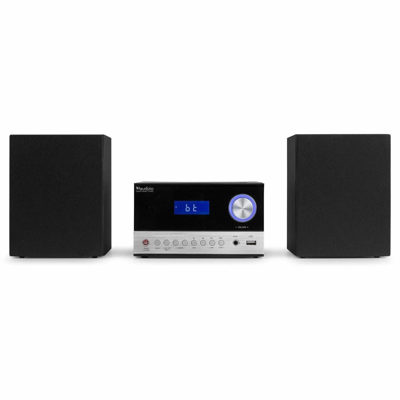 Toulon Micro HiFi Sistema Estéreo Compacto con Bluetooth, CD, USB, Radio FM Digital 30 Presets, Altavoces Bass Reflex