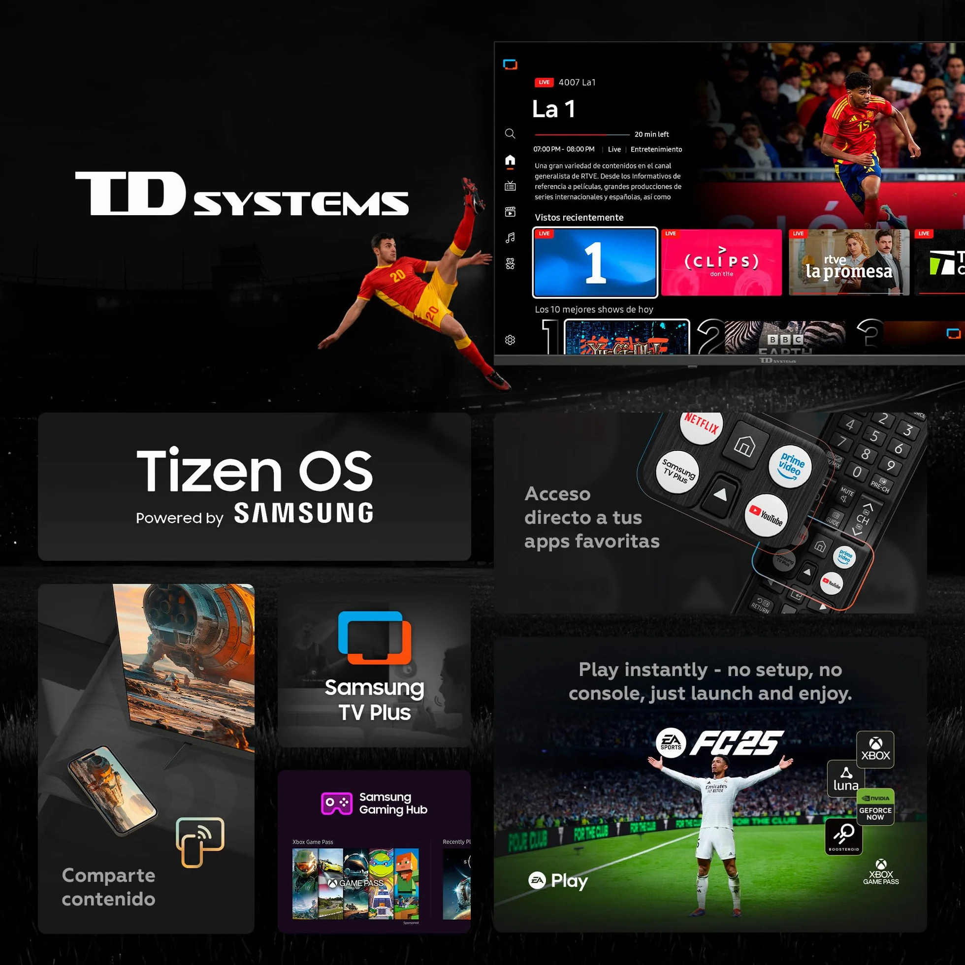 TD Systems Smart TV 40 Pulgadas Full HD Tizen OS 8.0 Powered by Samsung HDR10 Triple Tuner PRIME40C22TIZEN