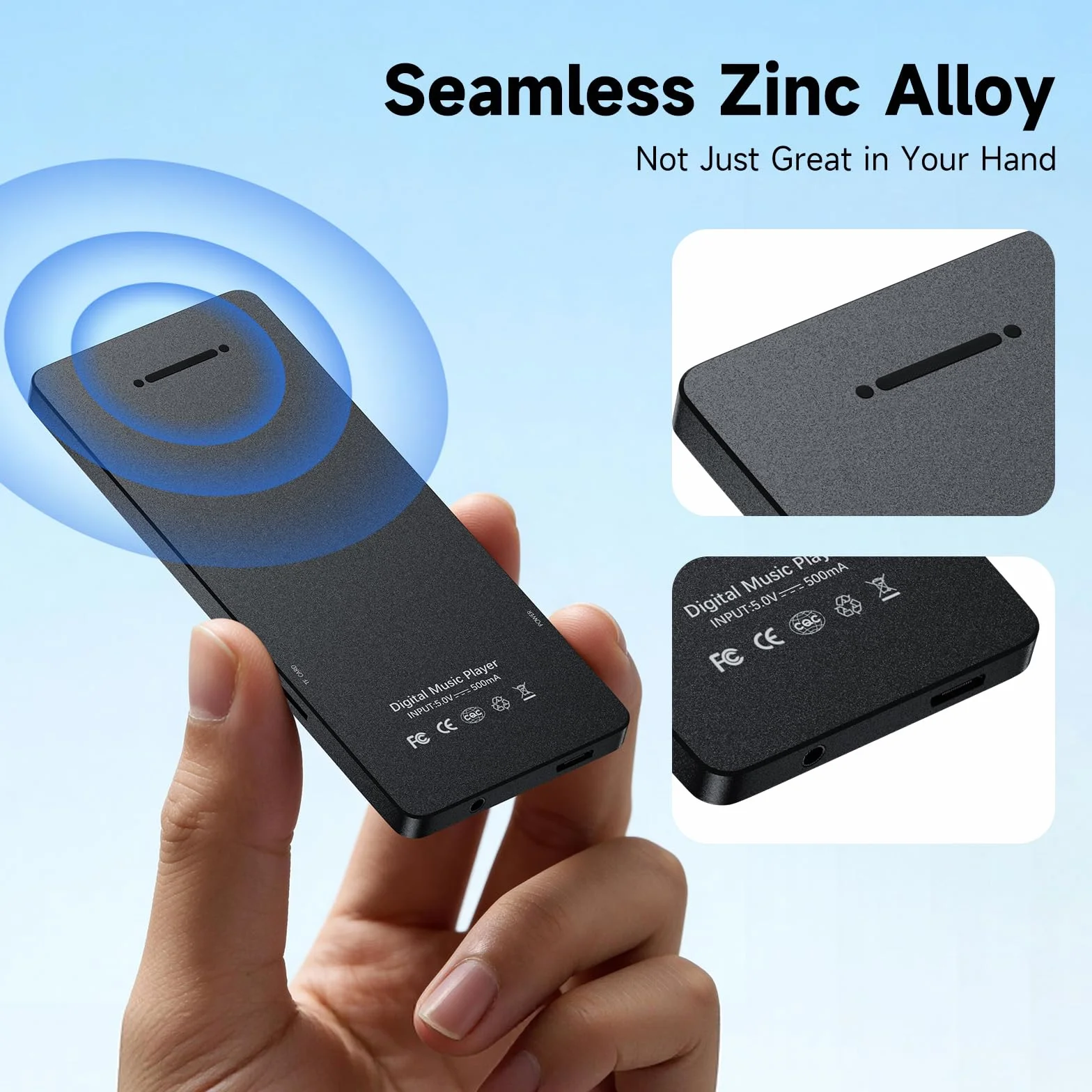 Reproductor MP3 de 64 GB con Bluetooth 5.3, Reproductor de música portátil con Altavoz Integrado, Lector de Audio Digital para Deportes con Dictado, Radio FM, Compatible con Tarjetas de Memoria de