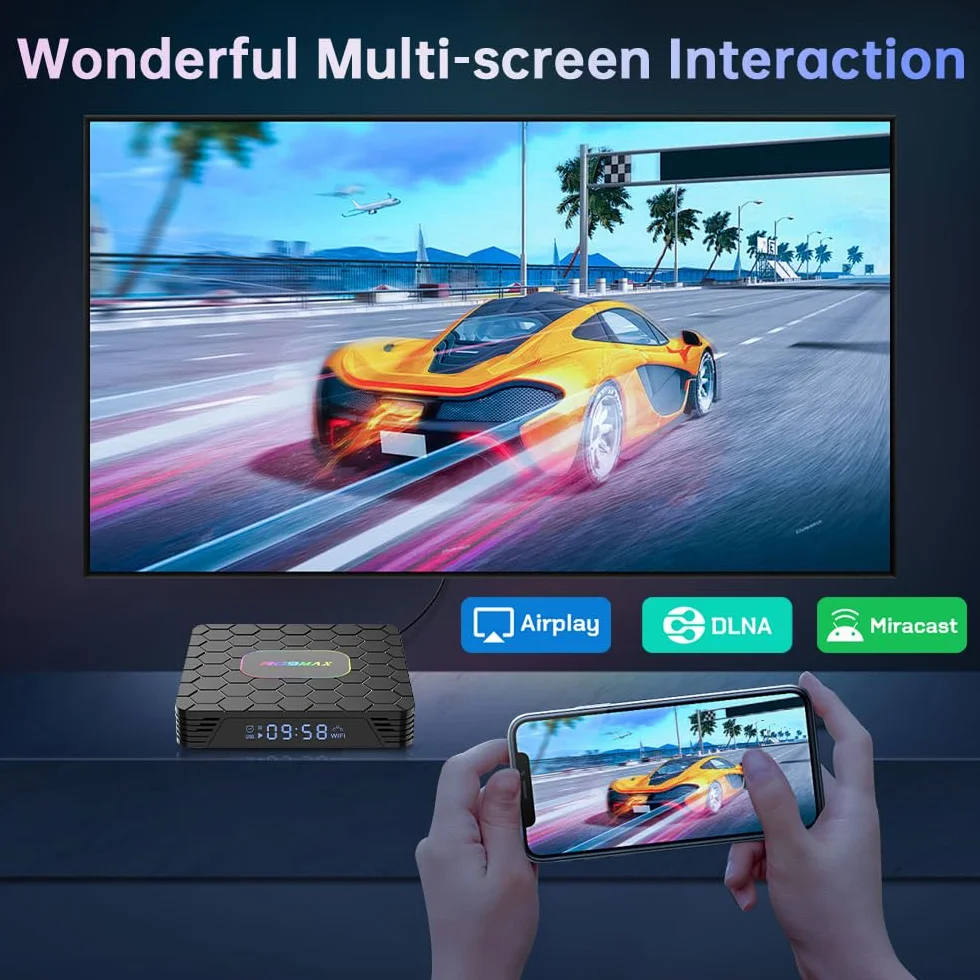 Android 14.0 TV Box, Box TV 4GB RAM 32GB ROM RK3528 Quad-Core Cortex-A53 8K Decoder, Soporte 2.4G/5.0GHz Dual Wi-Fi 6 BT 5.0, USB 3.0/2.0, HDMI 2.0 Smart TV Box