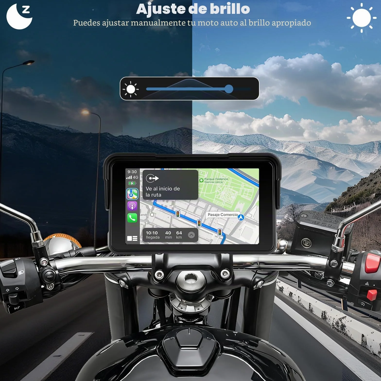 CAMECHO navegador Moto con Wireless CarPlay/Android Auto, Pantalla carplay Moto 5" HD IP68 Impermeable para Motocicletas con Car Play/Bluetooth/detección de presión