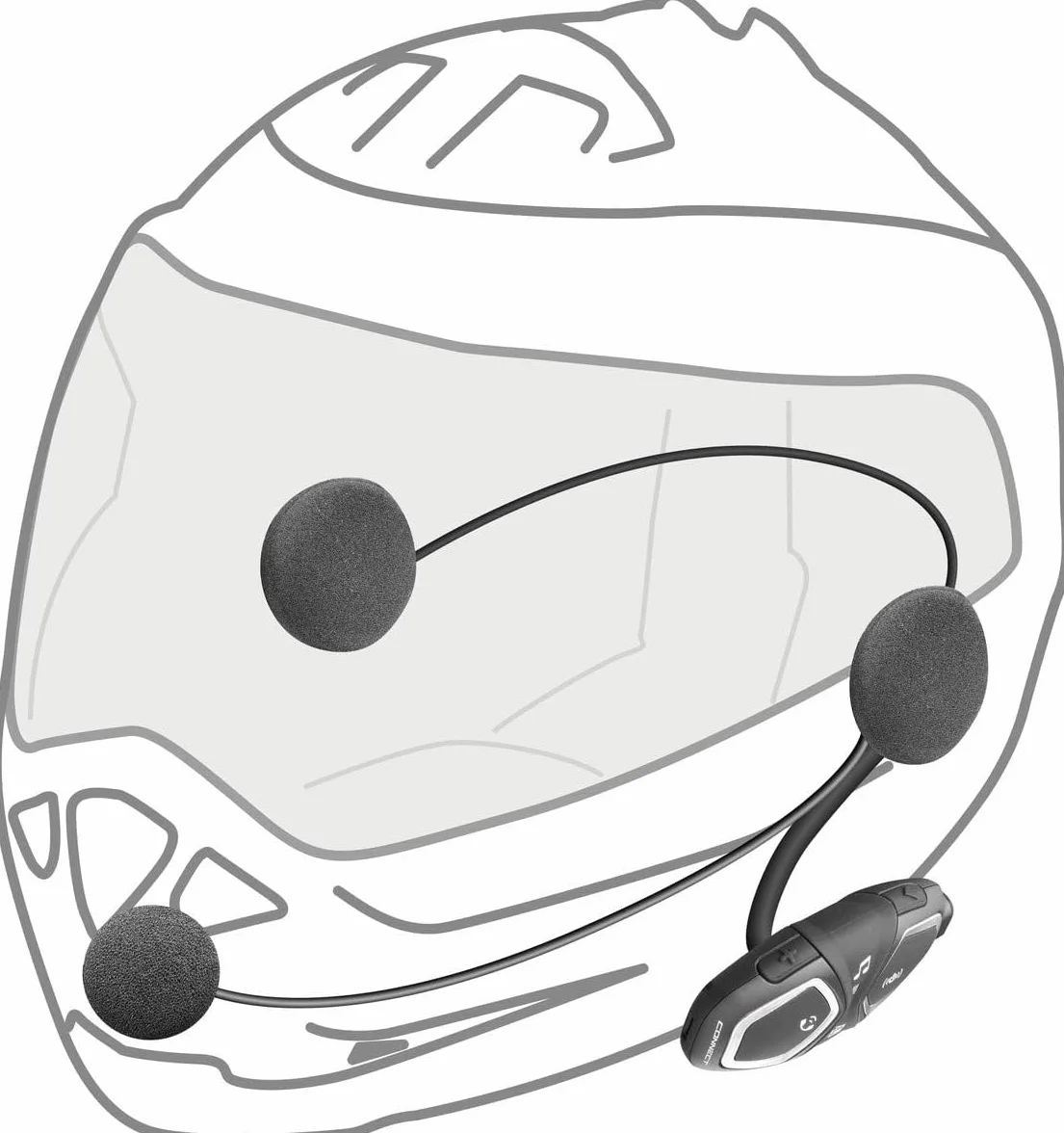 INTERPHONE Connect HD – Intercomunicador para Casco de Moto, estéreo, Alta fidelidad, 40 mm, Uso piloto – piloto, Distancia 300 m, autonomía 12 Horas, Radio, GPS, TFT, Impermeable IPX67
