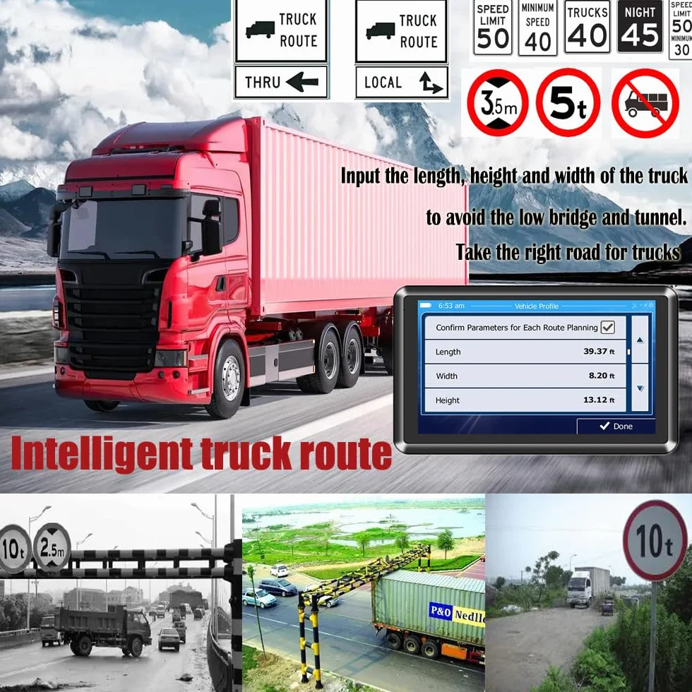 NEWFUN 5 Pulgadas GPS Navegador para Camiones y Coches Mapas Europa 2025 Actualizaciones de por Vida