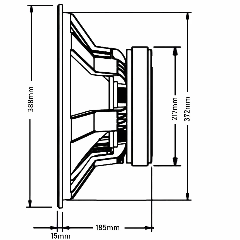 Seven Soundvector SVG15SUB1000/8 Subwoofer 15 Pulgadas Altavoz Profesional de Grave Sub-Grave 8 Ohm 1000W AES 2000W Programa