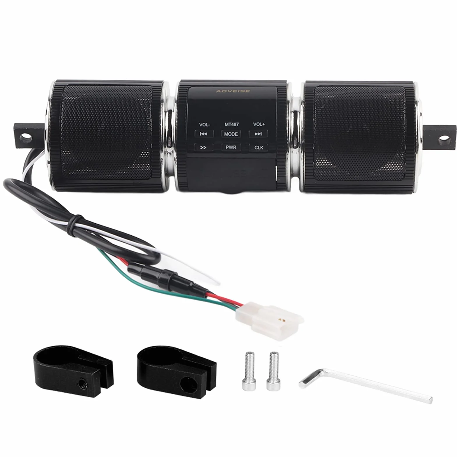 Radio para Moto, Altavoces Estéreo Universales Impermeables para Moto Altavoz 3.0 EDR TF Reproductor de Música USB (Negro) TF Música USB (Negro)