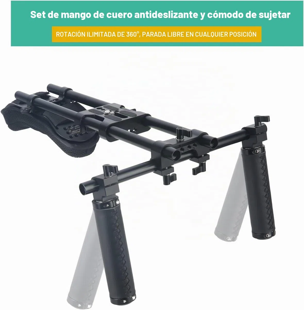 NICEYRIG Sistema de Soporte de Almohadilla de Hombro de 15 mm para cámara réflex Digital sin Espejo, Plataforma de rodaje de vídeo Estable con Placa Base Universal - 435