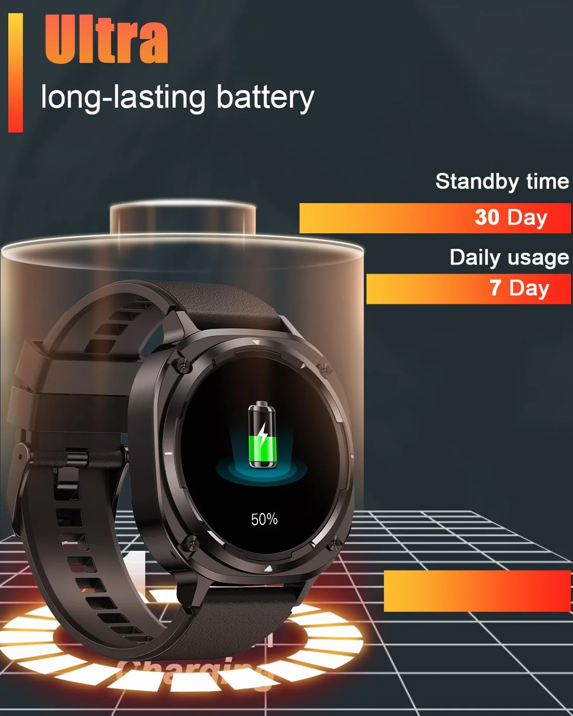 Reloj Inteligente Hombre Militar, 1.45" HD Smartwatch Hombre con Llamadas BT 5.4, 114+ Modos Deportivos, Monitor de Sueño/Podómetro/Pulsómetro, IP68 Impermeable Pulsera Actividad para Android iOS