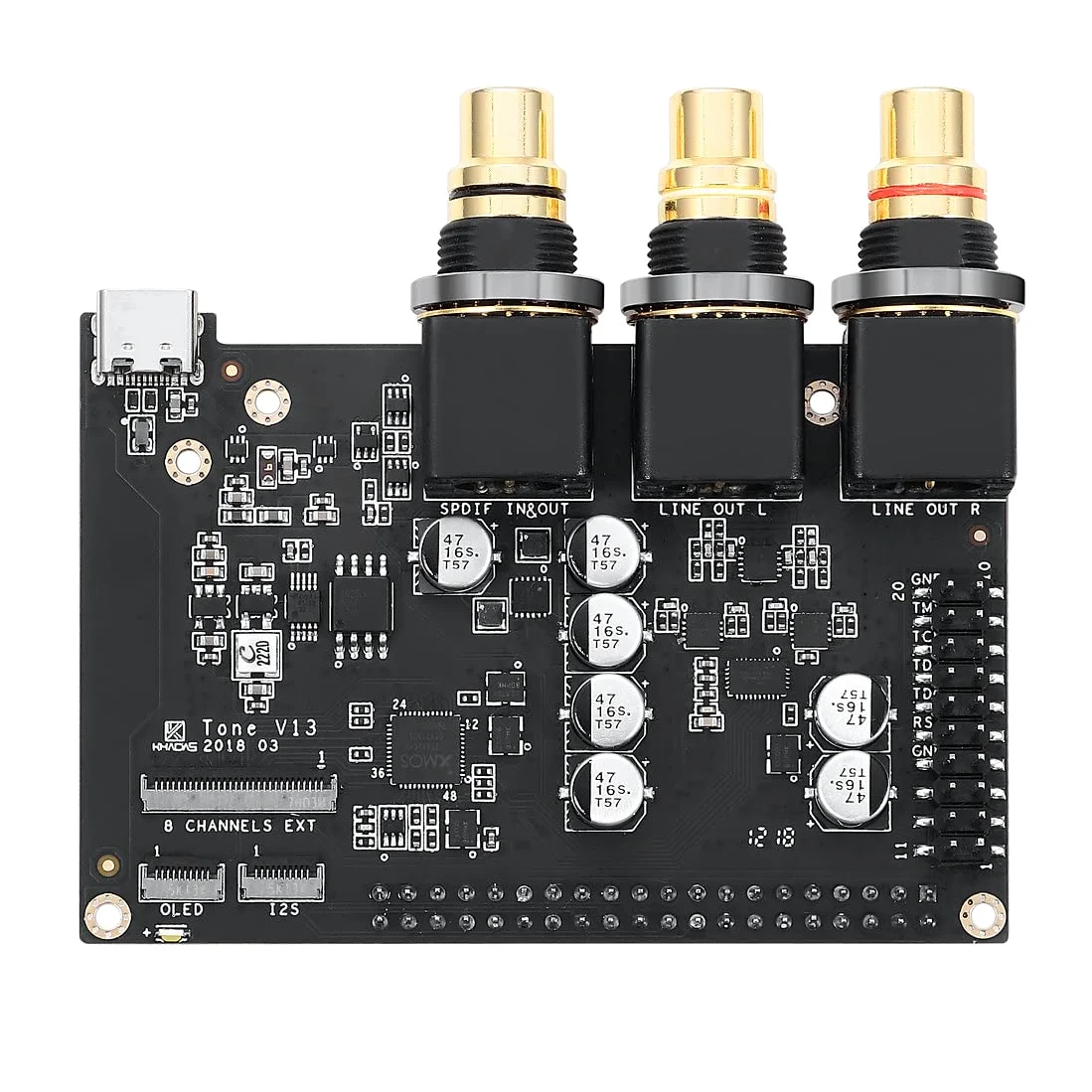 Khadas Tone1 Tarjeta de Sonido Externa, Aplicaciones USB DAC Hi-Fi Audio móvil estéreo de 32 bits/384kHz 120db SNR DNR Tablero de Audio de Alta resolución para SBC,PC, Audiófilos DIY (VIMS Edition)