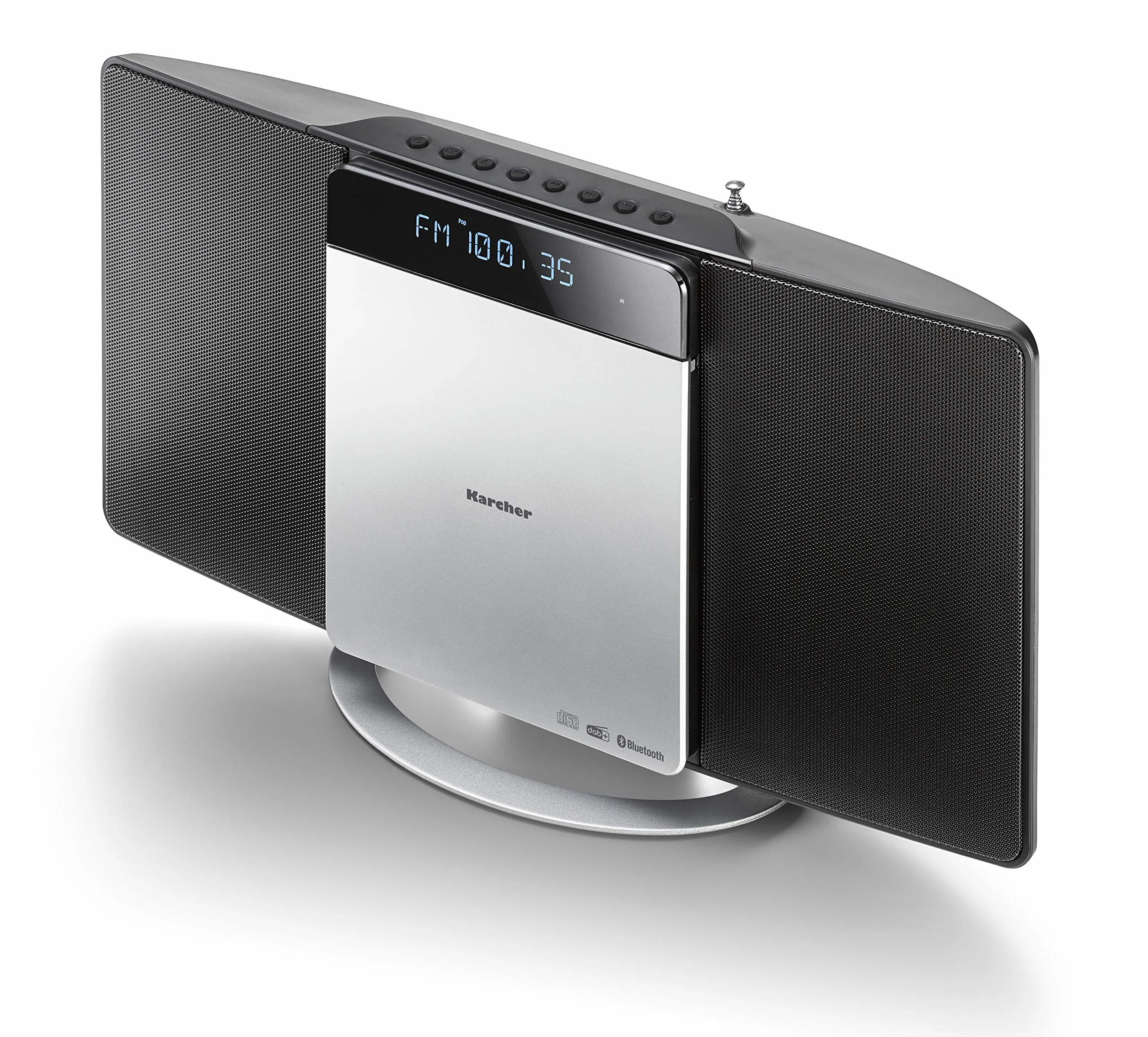 Karcher MC 6580D Equipo Compacto Reproductor CD Estéreo Vertical Bluetooth Despertador Radio FM DAB+ USB MP3 Negro