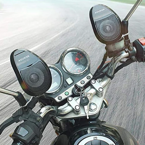 Riloer Motocicleta ATV impermeable Bluetooth altavoz USB sistema de sonido reproductor de audio de música todo negro