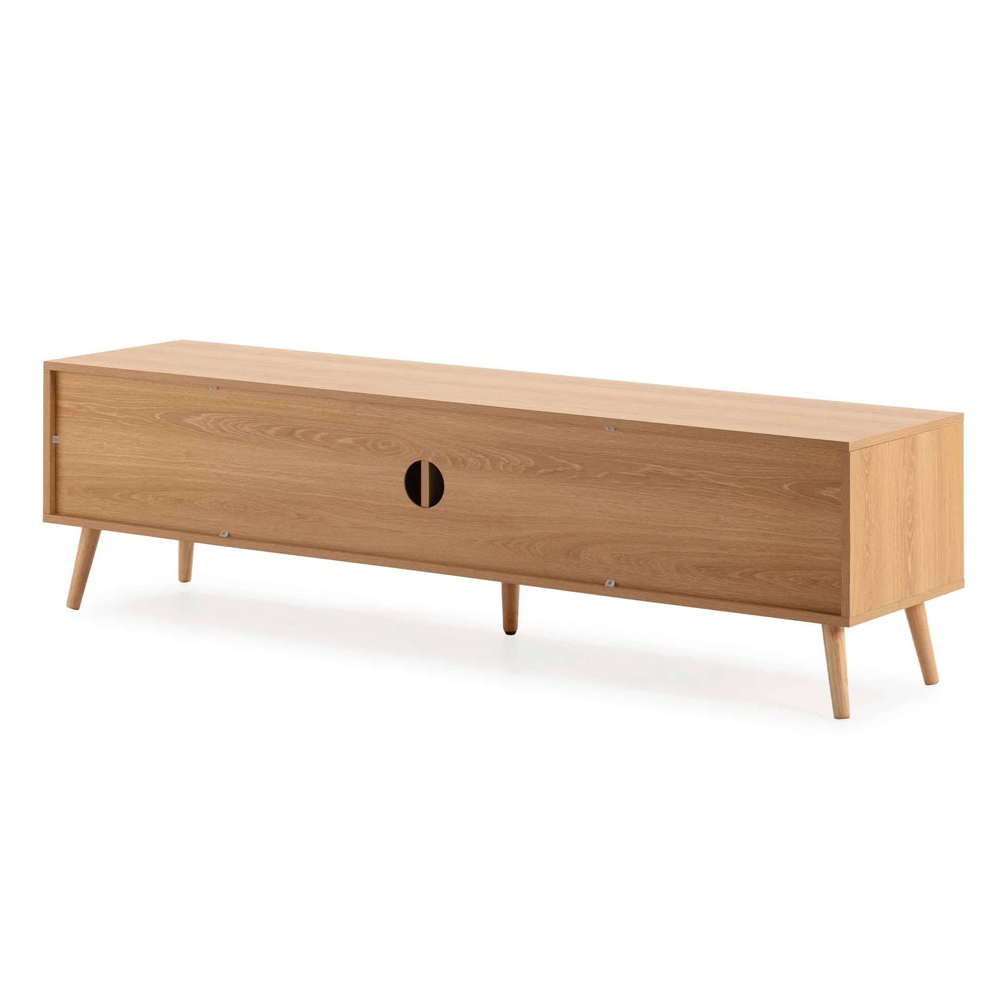 HOMN LIVING Mueble TV Telmo 4 Puertas Color Roble, 160 cm (Ancho) 40 cm (Profundo) 45 cm (Altura)