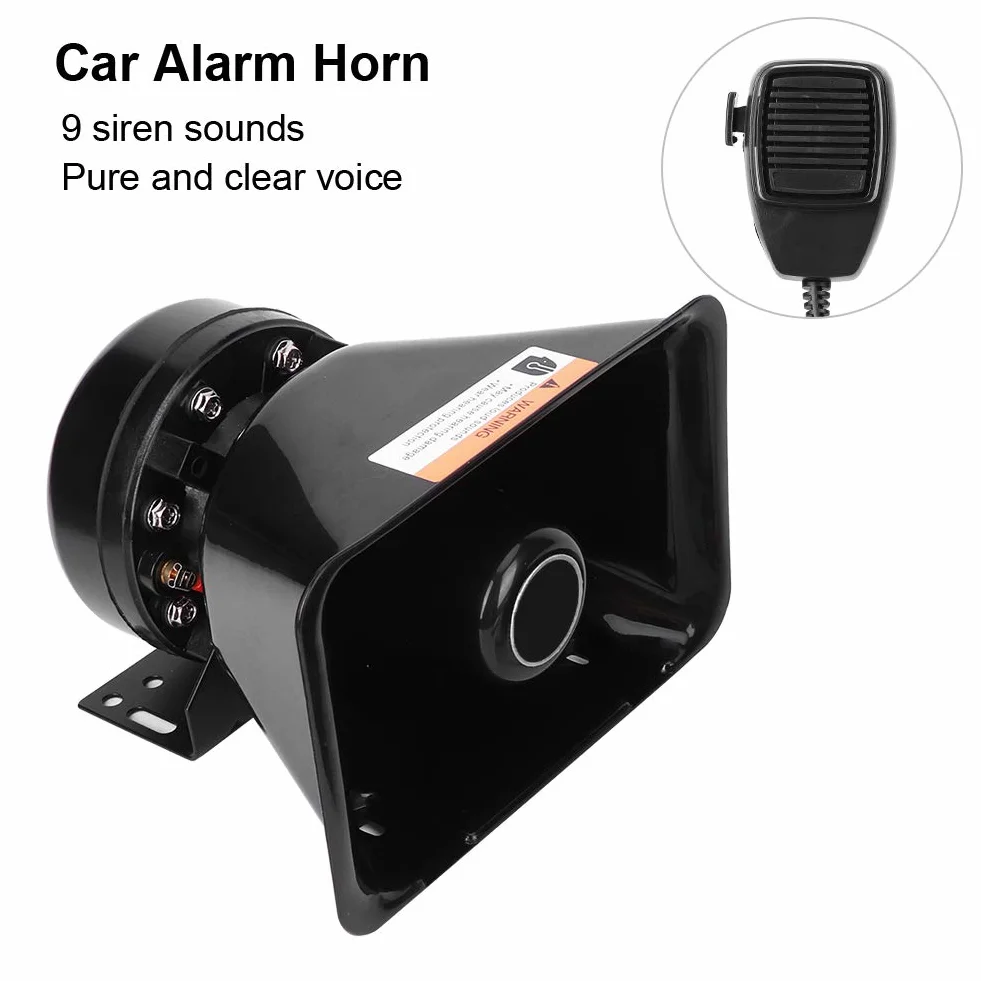 Sirena De Coche Sonidos Con Megáfono De Alarma 130dB 200W Soporte Fácil Instalación Compatible Con Varios Modelos De Vehículos Materiales Duraderos