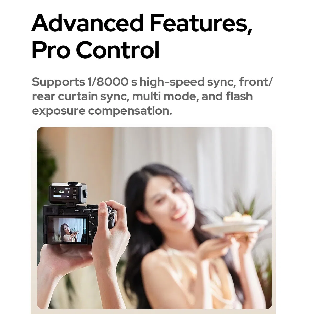 Godox iT30 Pro F Flash para Fujifilm Cámara Speedlite, 2.4G TTL1/8000 HSS, 560 Disparos a Máxima Potencia, GN15,Tiempo de Recarga de 1.5s,Batería de Iones de Litio de 7.4 V/900 mAh,con Zapata Estándar