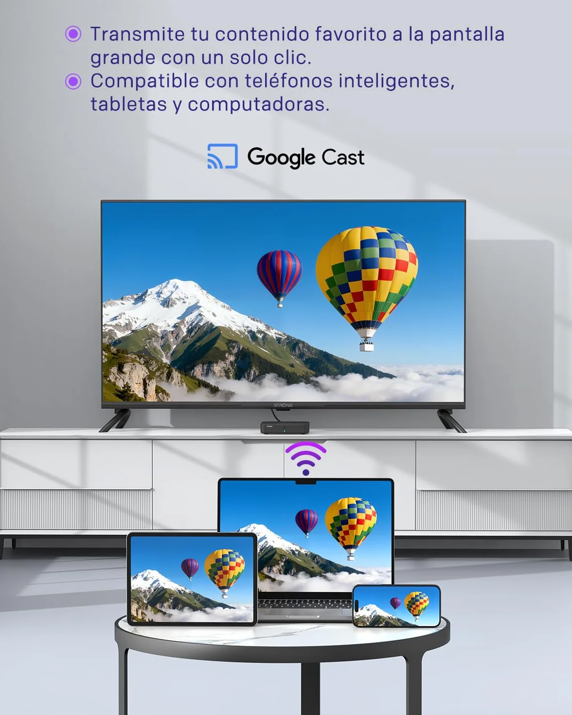 STRONG SRT420 TV Box Android TV 4K DVB-T2 2GB RAM 8GB Almacenamiento Chromecast Integrado WiFi HDR10+
