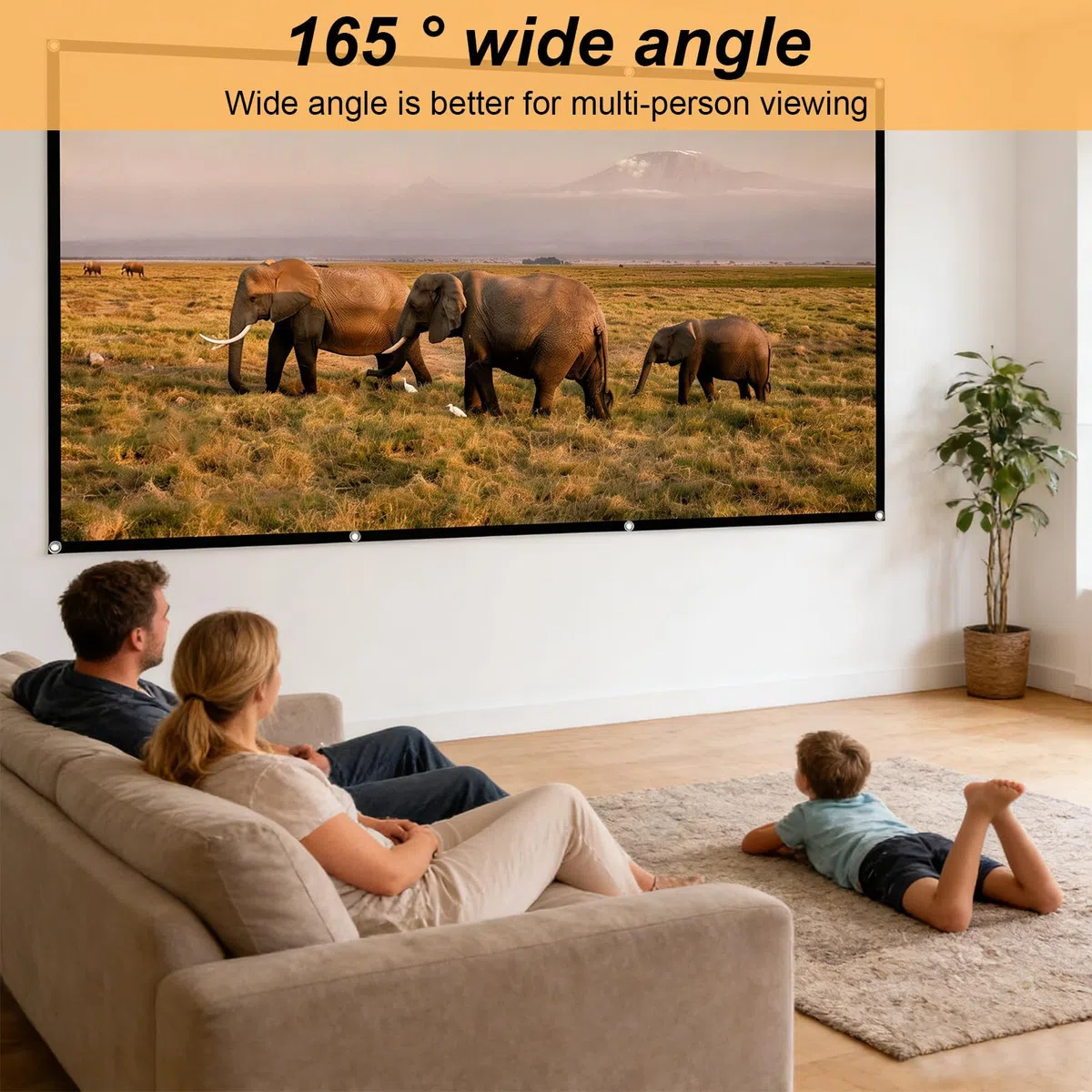 Proyector de lona de 100 pulgadas, proyector de pantalla portátil plegable, 16:9 HD antiarrugas, pantallas de alta resolución para cine en casa, escuela, oficina, reuniones y camping