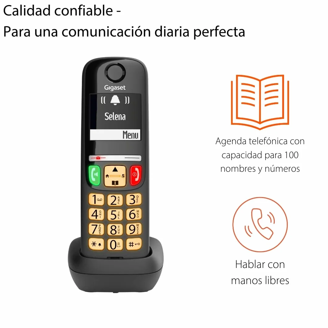 Gigaset E275 Duo 2 Teléfonos DECT Inalámbrico Pantalla Gráfica Blanco y Negro Iluminada Negro