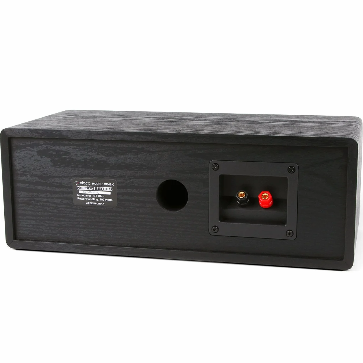 Micca MB42-C - Altavoz de Canal Central para Cine en casa, Sonido Envolvente, pasivo, de 2 vías (Negro, Cada uno)