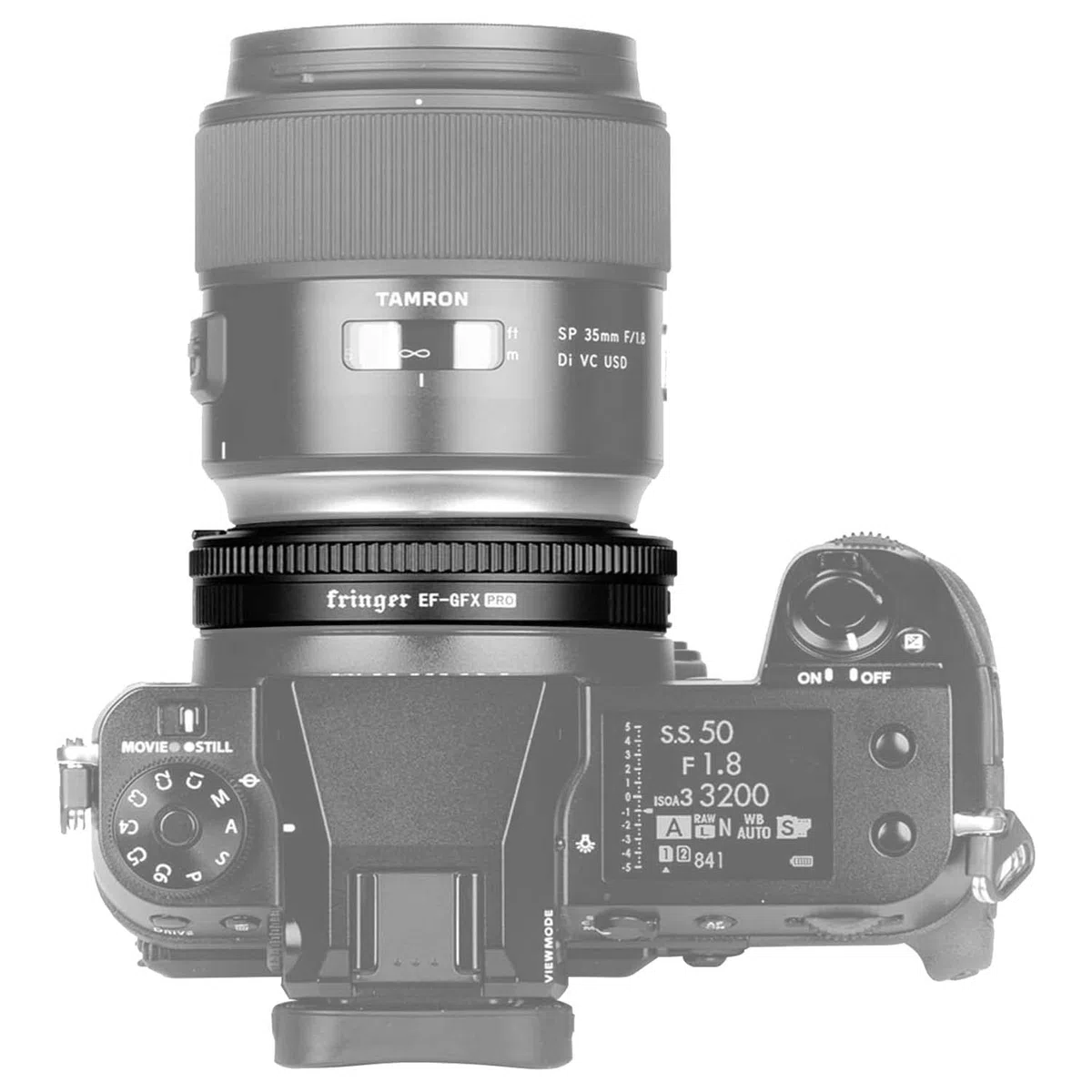 Fringer EF-GFX Pro Soporte de cámara de enfoque automático, anillo adaptador de lente Compatible con lentes Canon EF a Fuji GFX100/ GFX100S, Sigma, Tamron EF