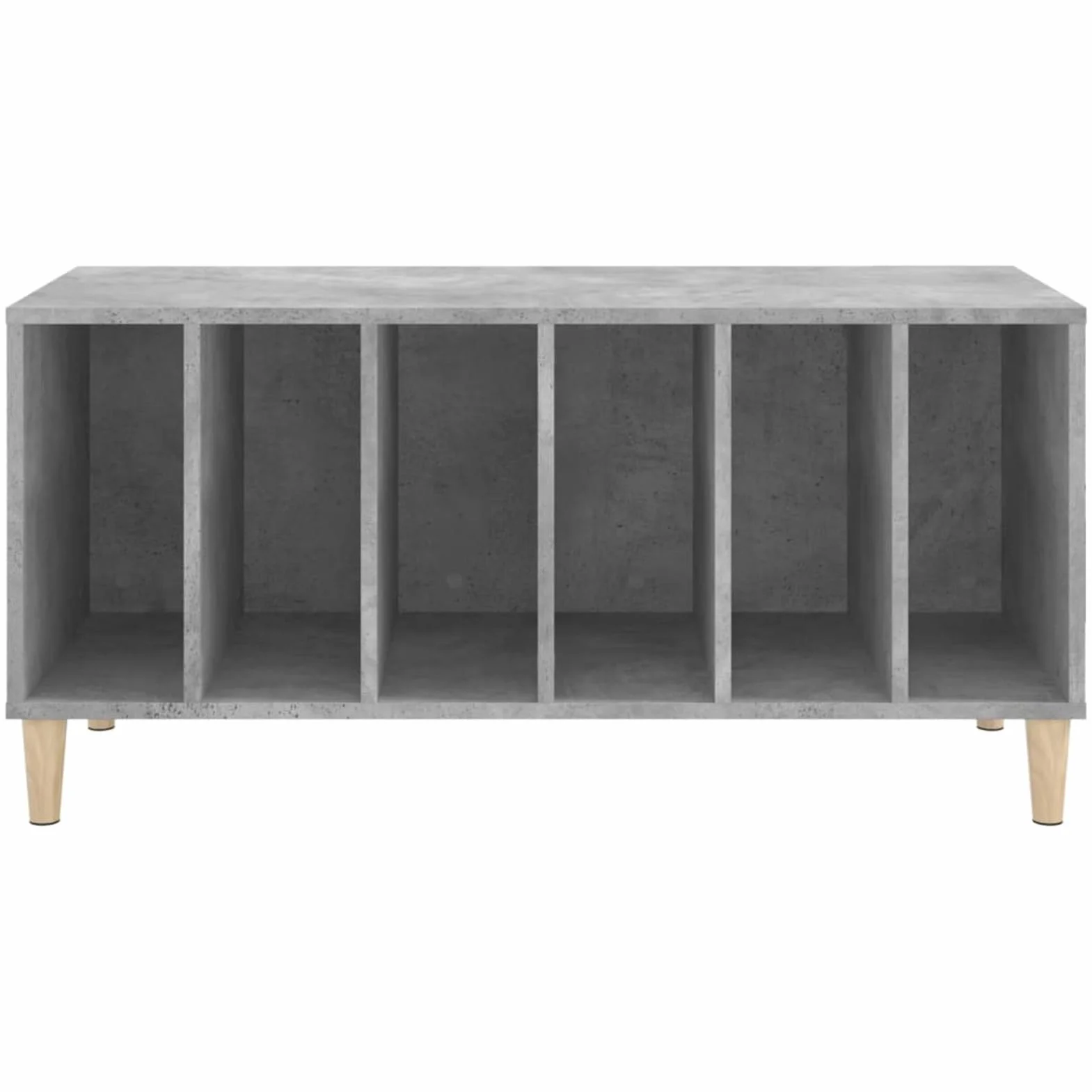 IKAYAA Mueble de Discos de Madera 100x38x48 cm, Tocadiscos de Vinilo Stand, Estanteria CD, Mueble para Discos y Vinilos, Gris Hormigón