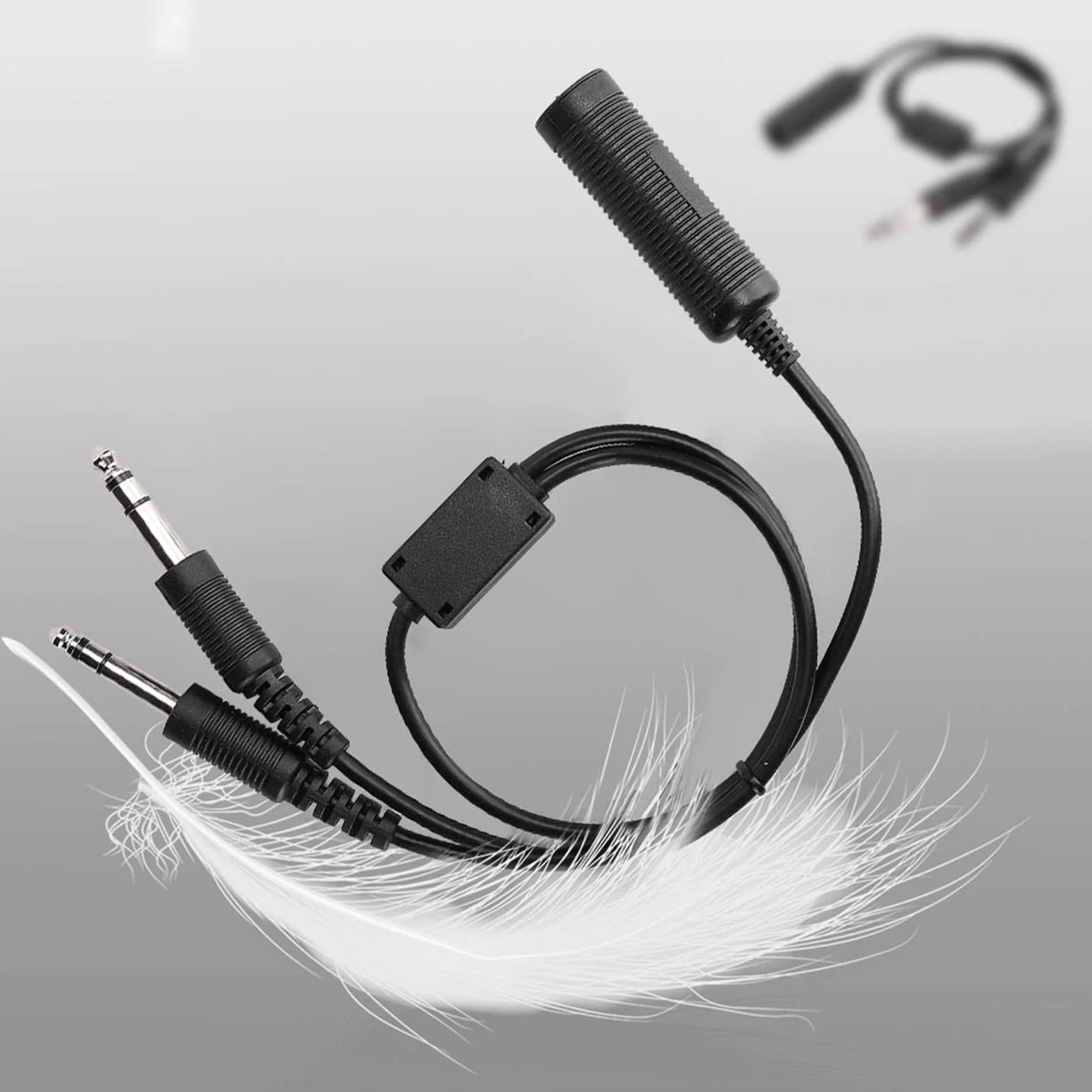 Helicóptero U174 a Dual GA Twin Plug Adaptador para A20 Auricular Avión David Clark Cable Avión Radio Piloto Militar 18253g Adaptador Suministros Adaptador