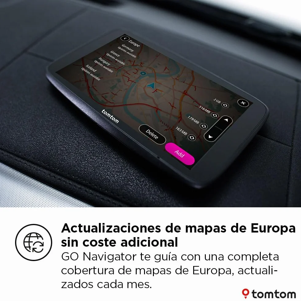 TomTom GPS GO Navigator 7" Mapas Europa Tráfico Tiempo Real Alertas Radares Wi-Fi
