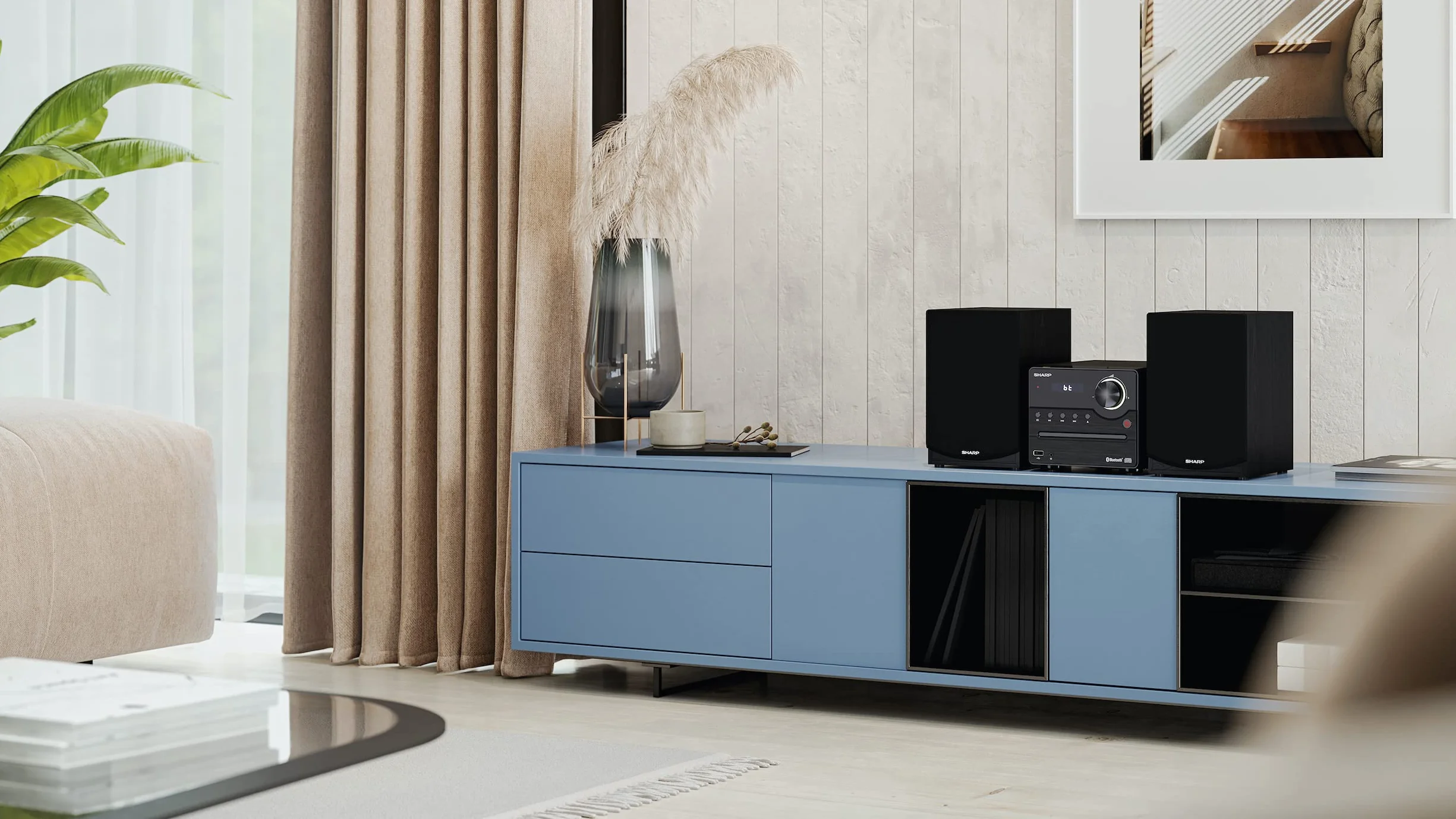 Sharp XL-B512(BK) Microcadena Sound System Estereo 45W Bluetooth v5.0 Radio FM CD MP3 USB Negro