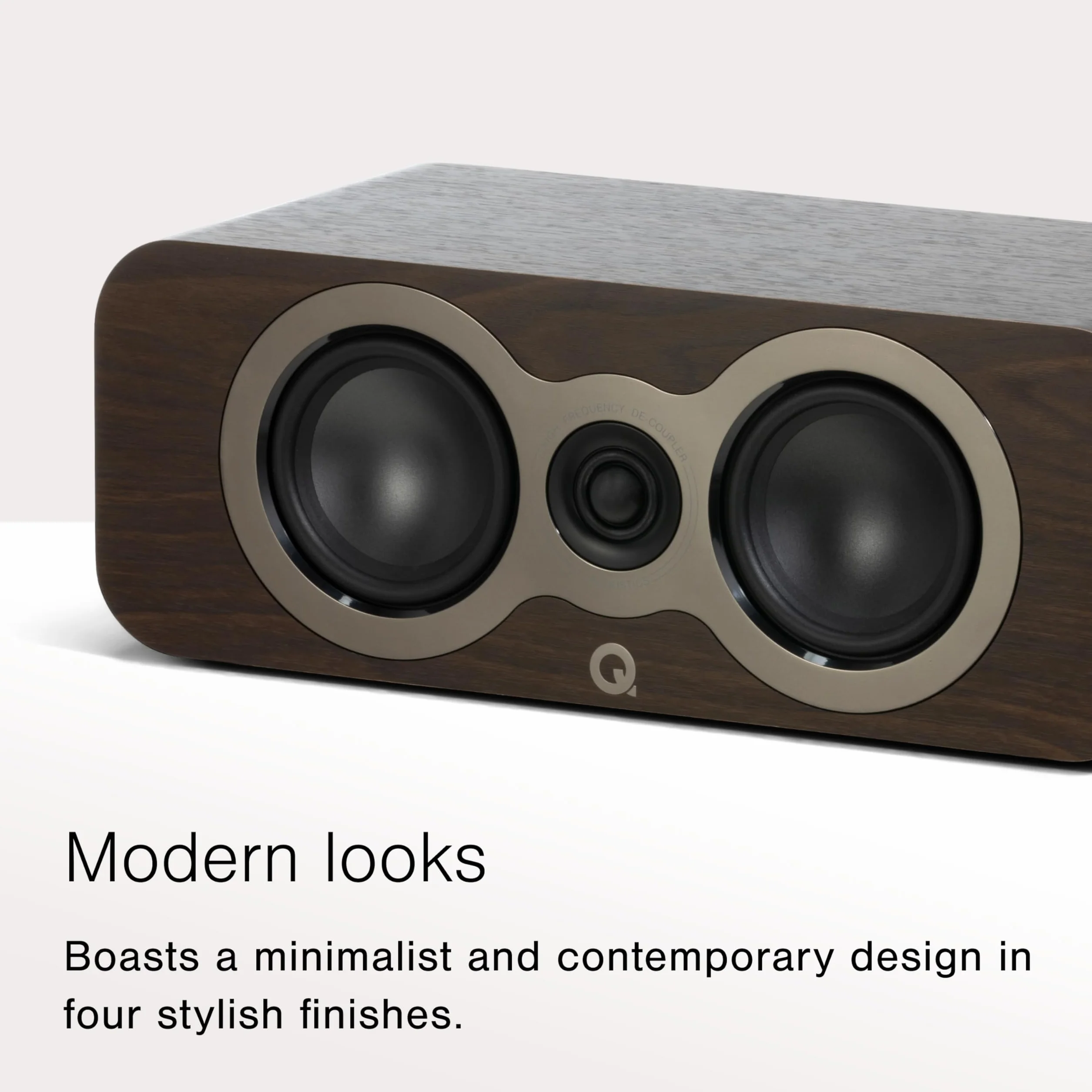 Q ACOUSTICS Altavoz central 3090c Claro Walnut- Tipo de carcasa réflex de 2 vías, controlador de graves 2 x 4