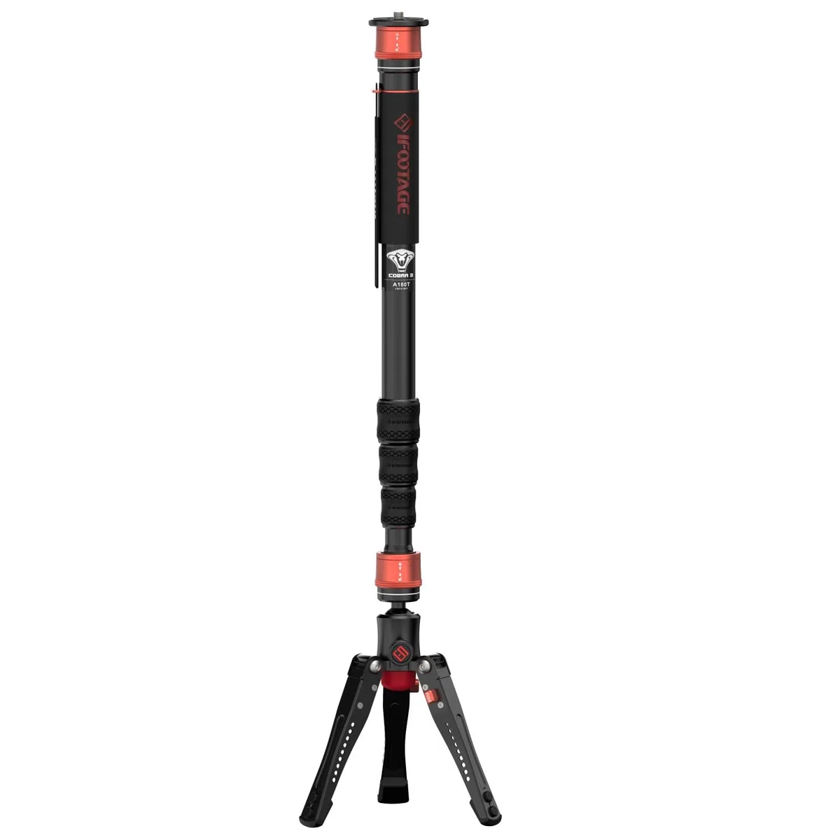 IFOOTAGE Cobra 3 A180T,3-en-1 Cámara Monopod Telescópico Video Monopod Fotografía Profesional Trípode Monopod Adecuado para Cámaras SLR y Videocámaras Aluminio 180cm